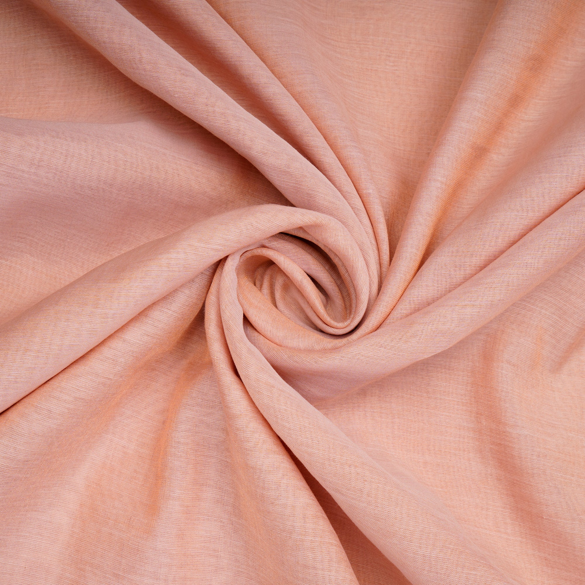 Peach-Gold Piece Dyed Pure Tissue Chanderi Fabric