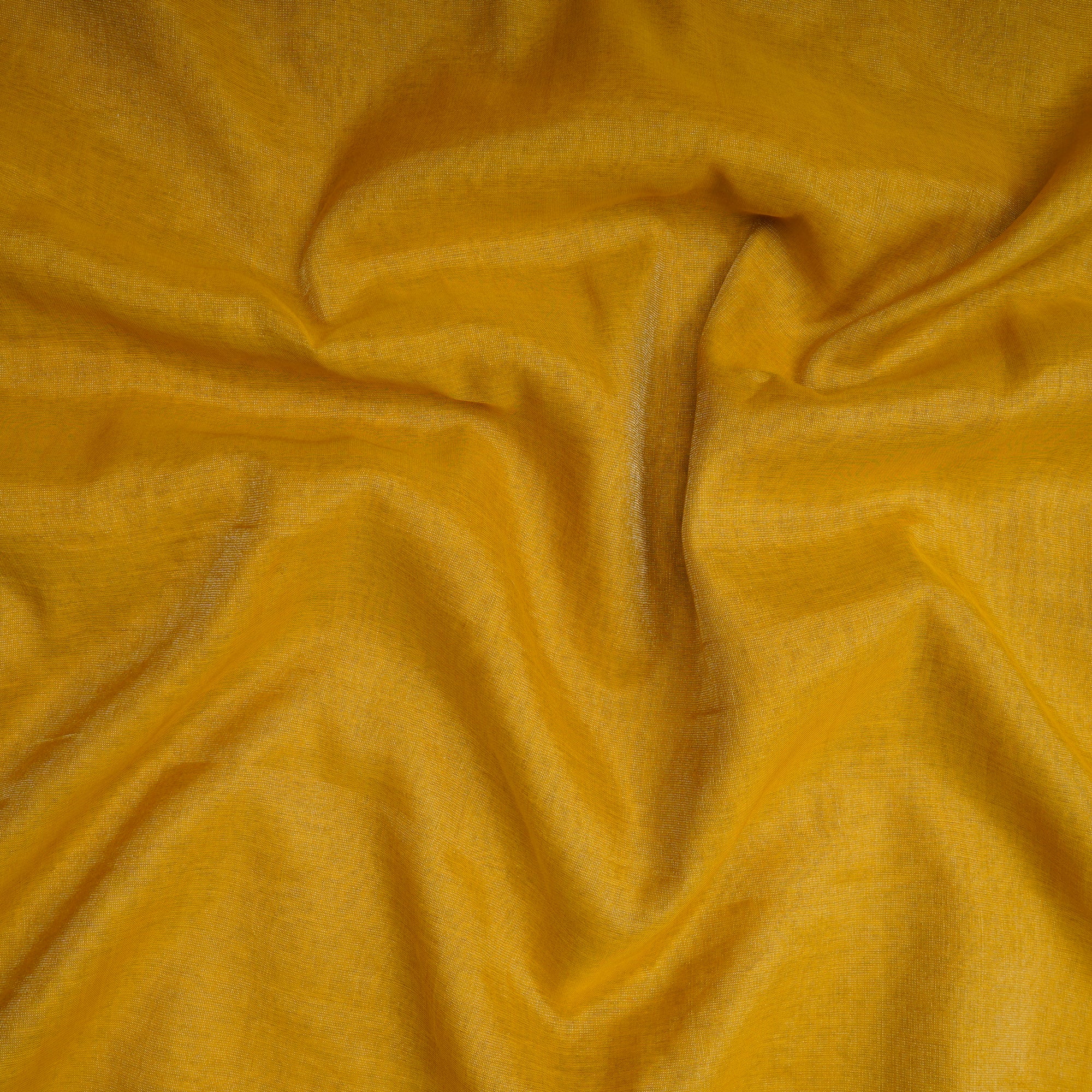 Mustard Piece Dyed Silver Tissue Chanderi Fabric