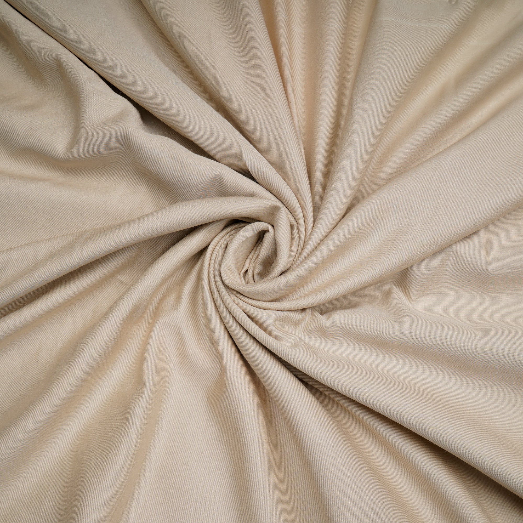 Cream Piece Dyed Viscose Modal Satin Fabric