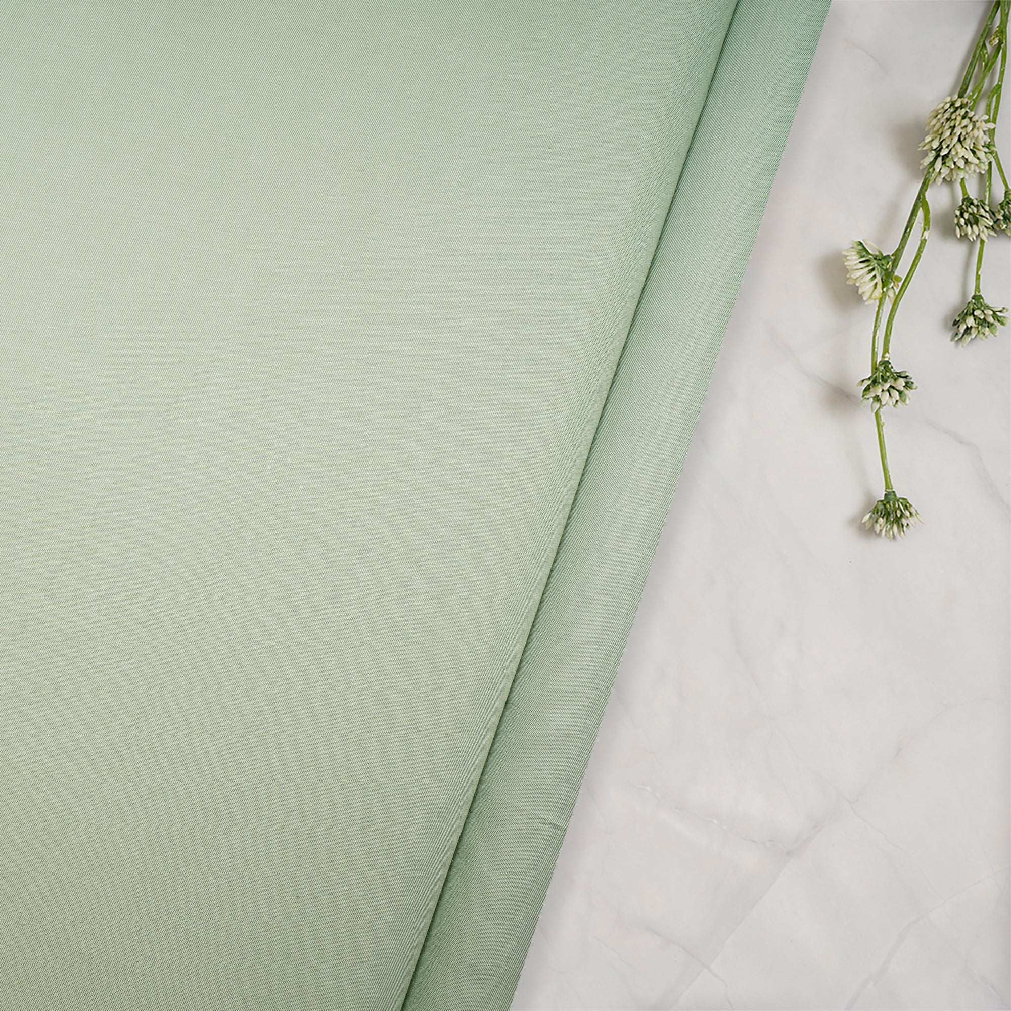 Pastel Green Viscose Modal Satin Fabric