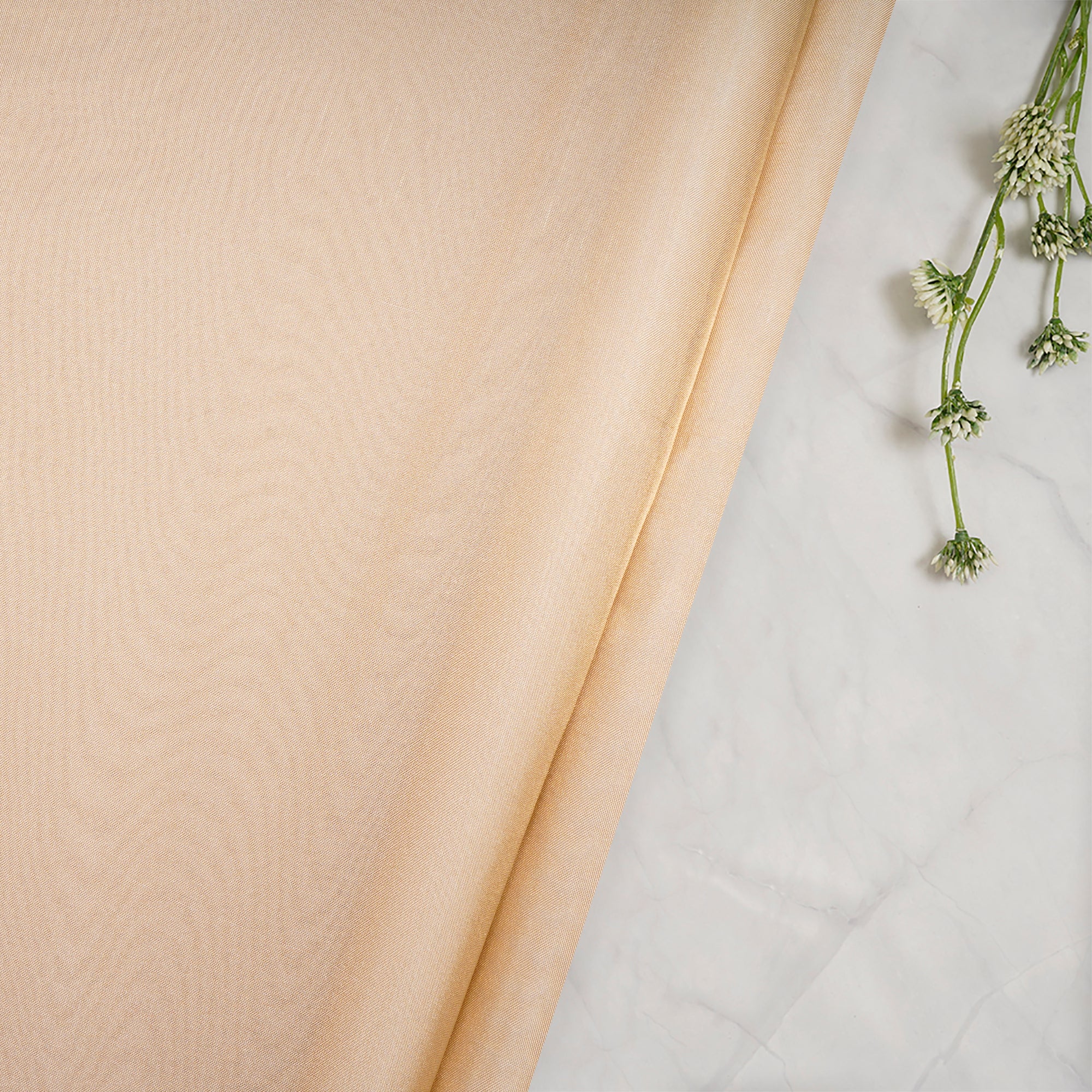 Golden Dyeable Silk-Cotton Banarasi Tissue Fabric