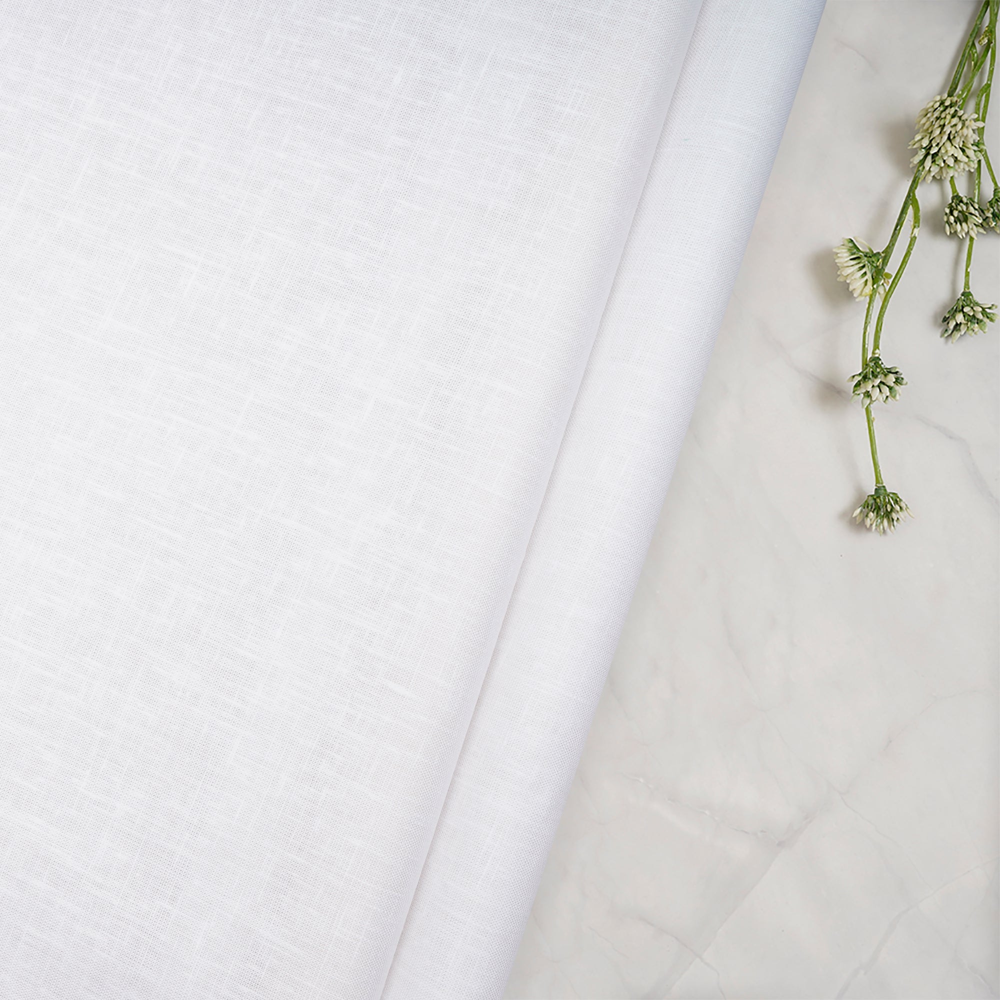 White Plain Dyable Bamboo Linen Fabric