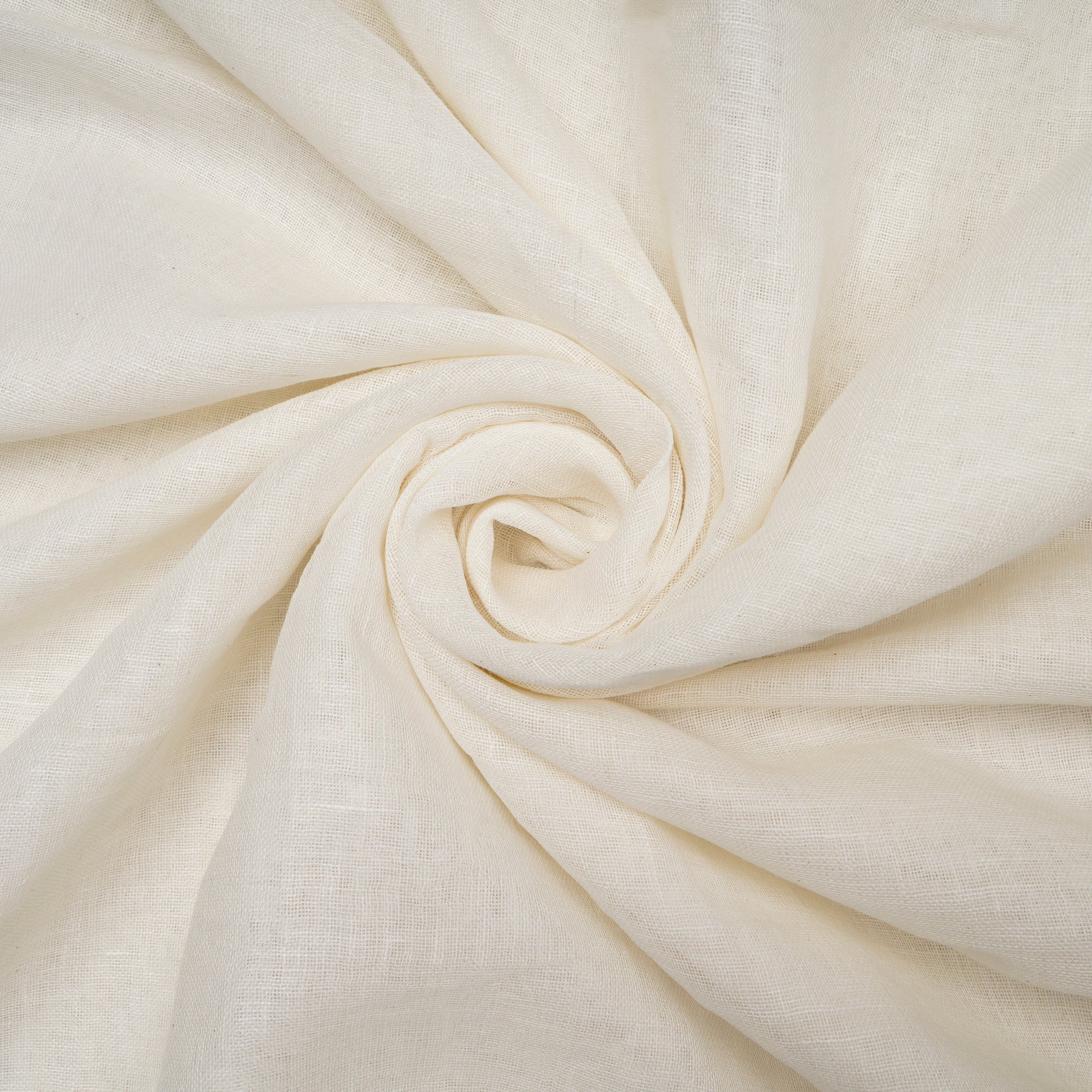 White Dyeable Plain Silver Zari Border Gauge Linen Fabric