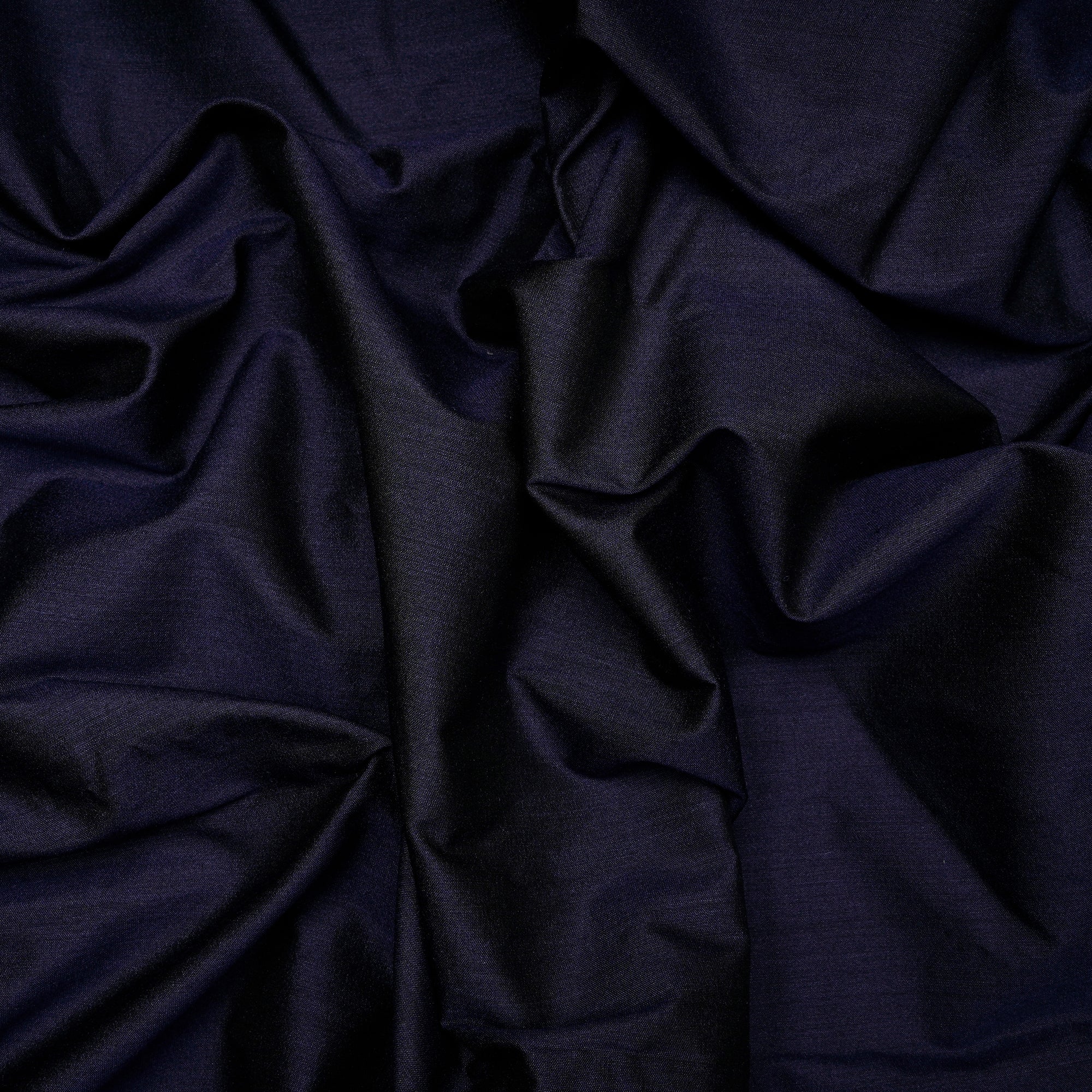 Navy Blue Plain Yarn Dyed Muga Silk Fabric