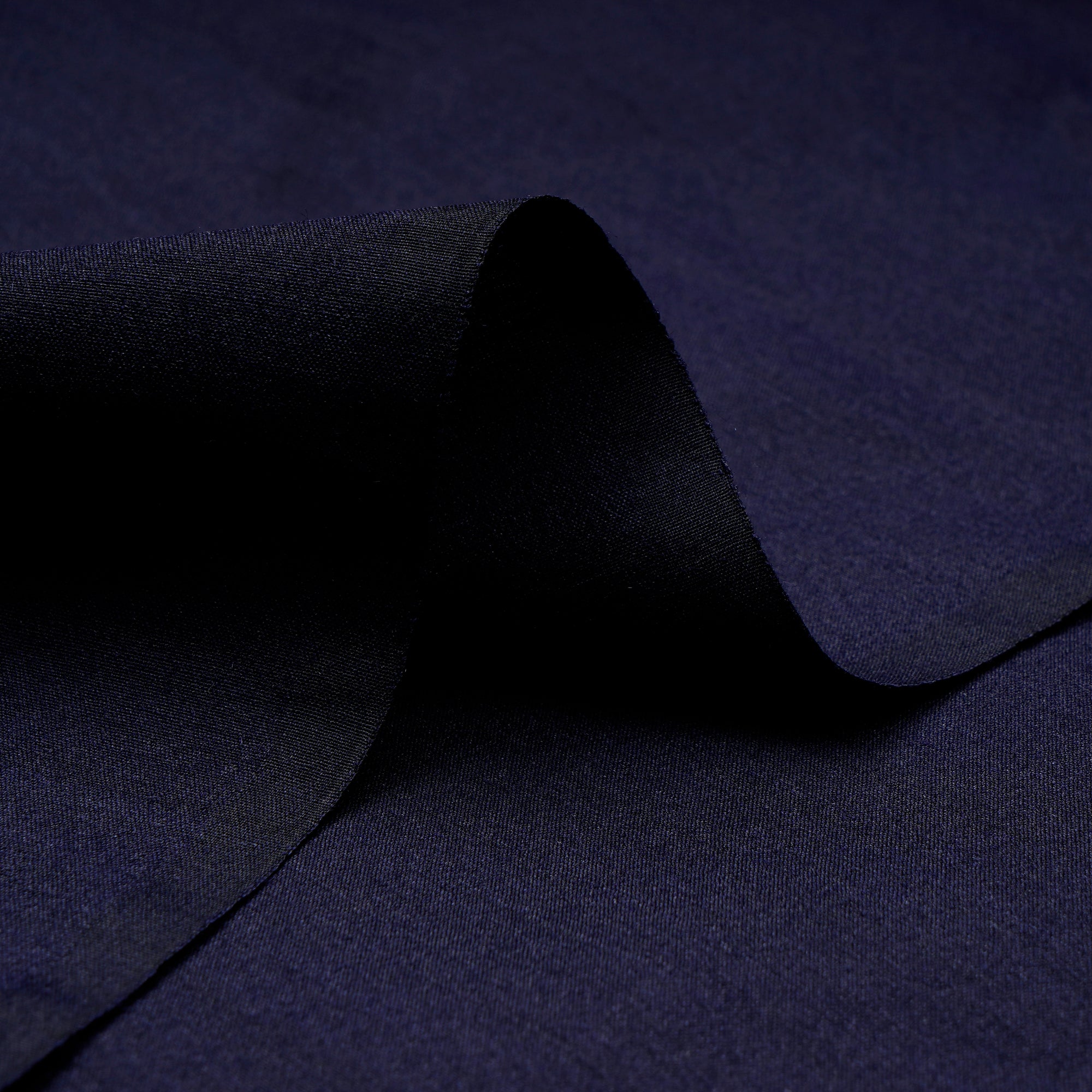 Navy Blue Plain Yarn Dyed Muga Silk Fabric