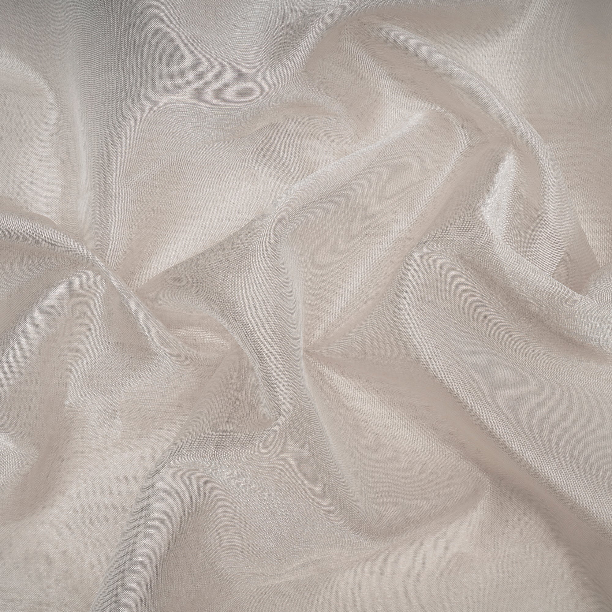 Silver Plain Dyeable Pure Tissue Fabric
