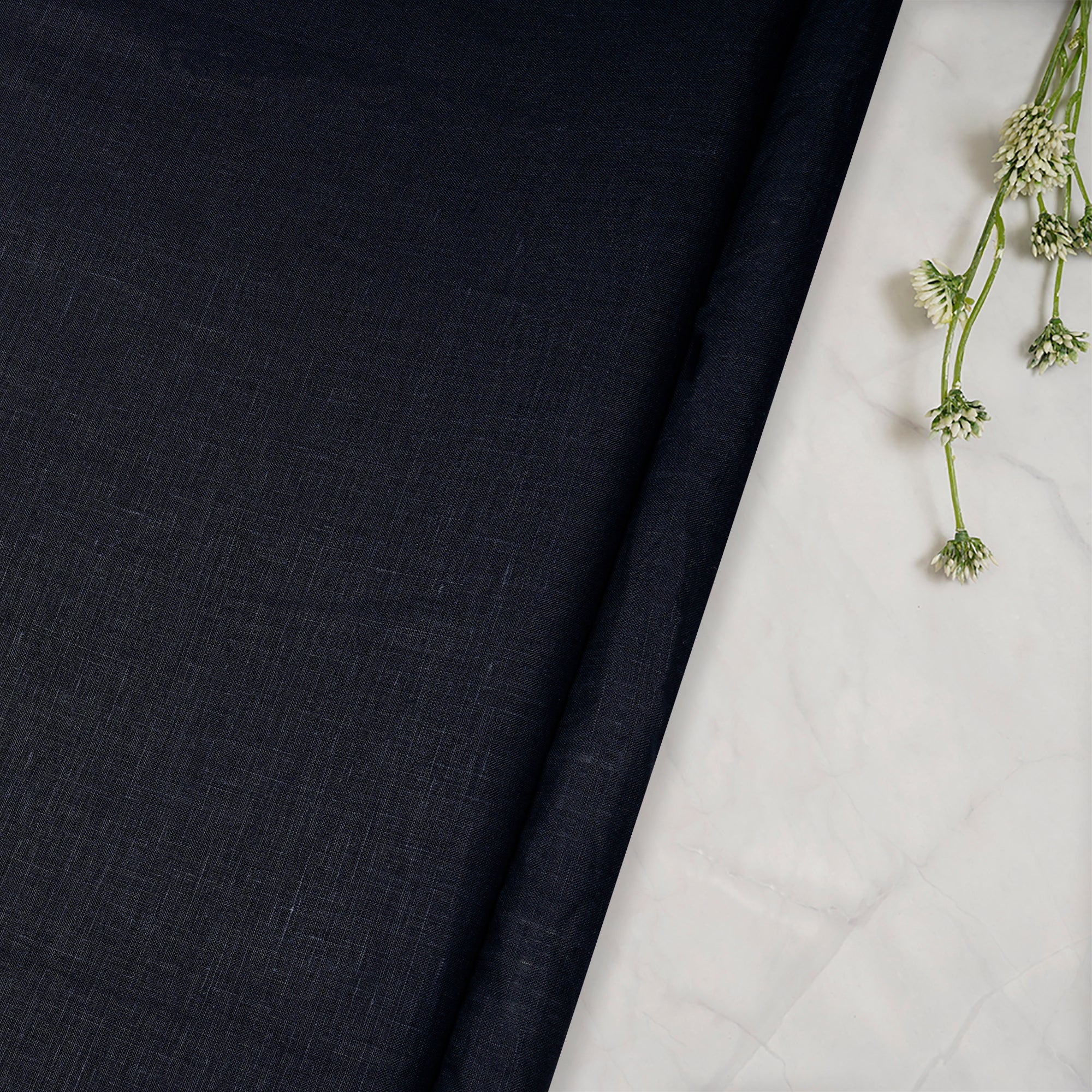 Navy Blue Piece Dyed 60 Lee Plain Linen Fabric