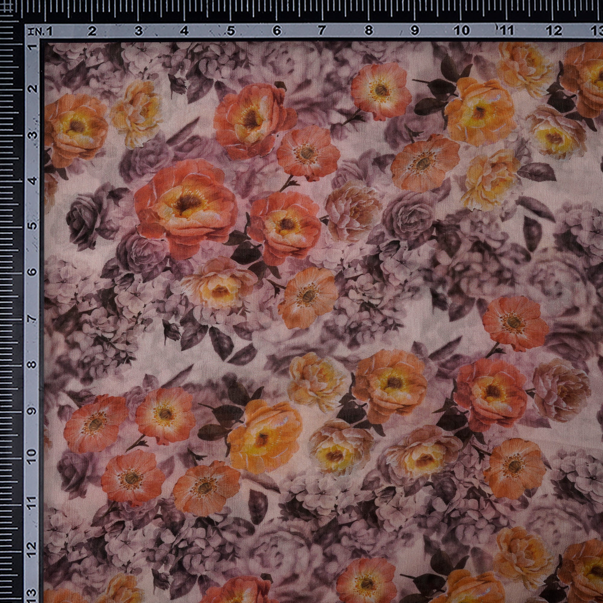 Multi Color Floral Pattern Digital Print Chiffon Silk Fabric