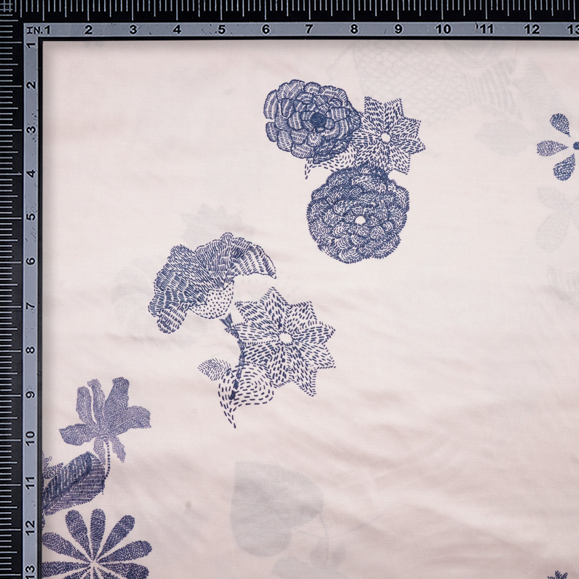 Cream Pink Animated Pattern Digital Print Modal Satin Fabric