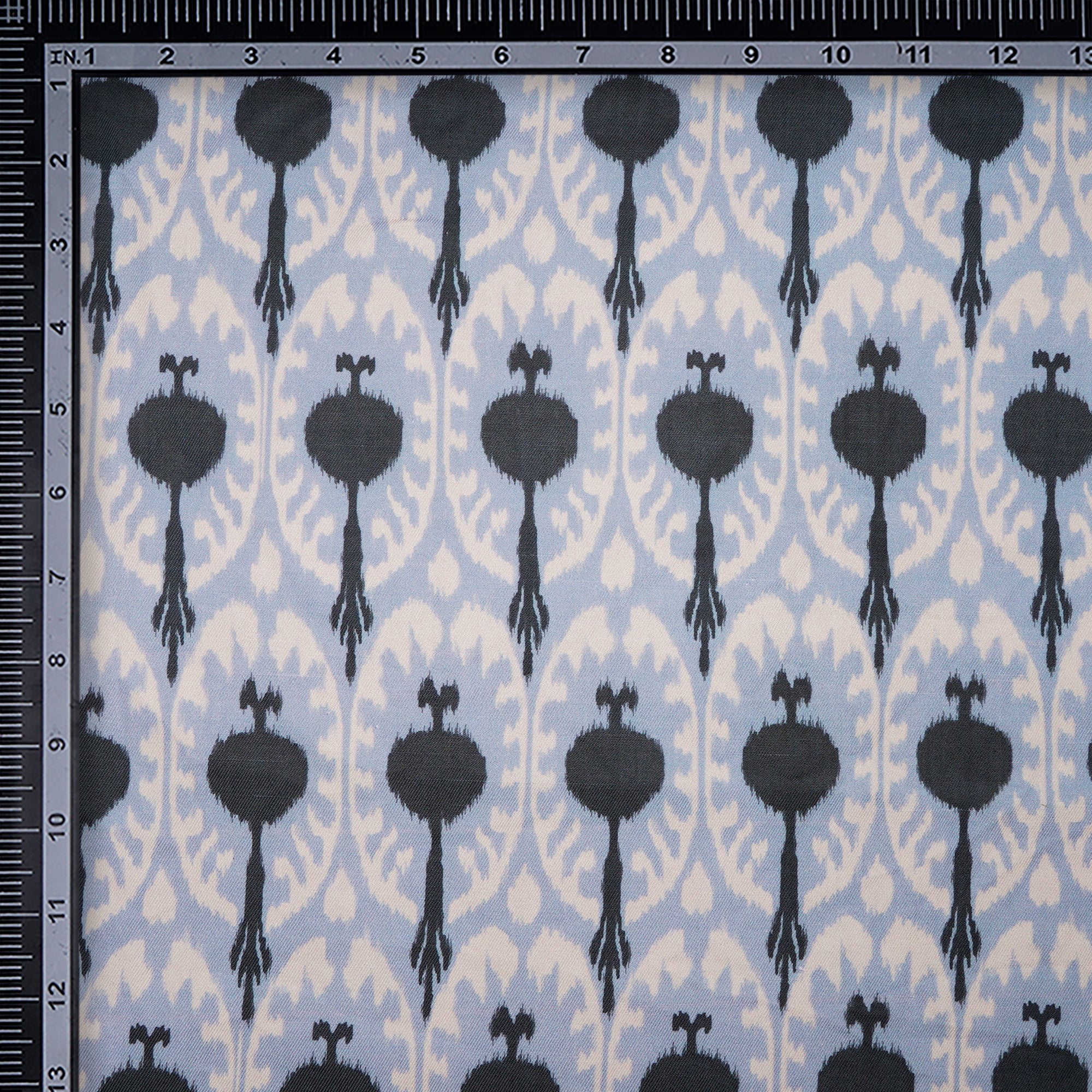 SkyWay Ikat Pattern Digital Print Fancy Linen Fabric
