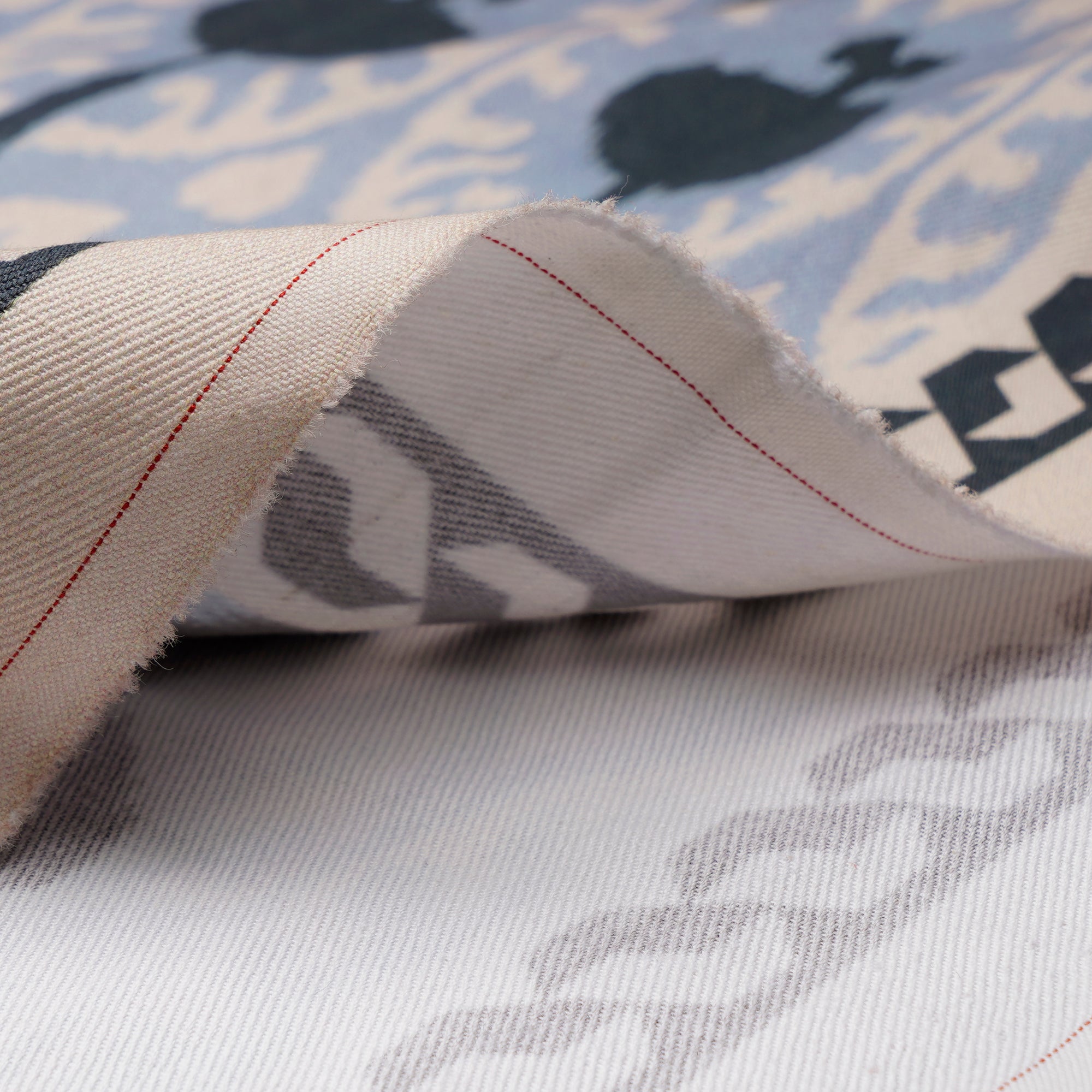 SkyWay Ikat Pattern Digital Print Fancy Linen Fabric