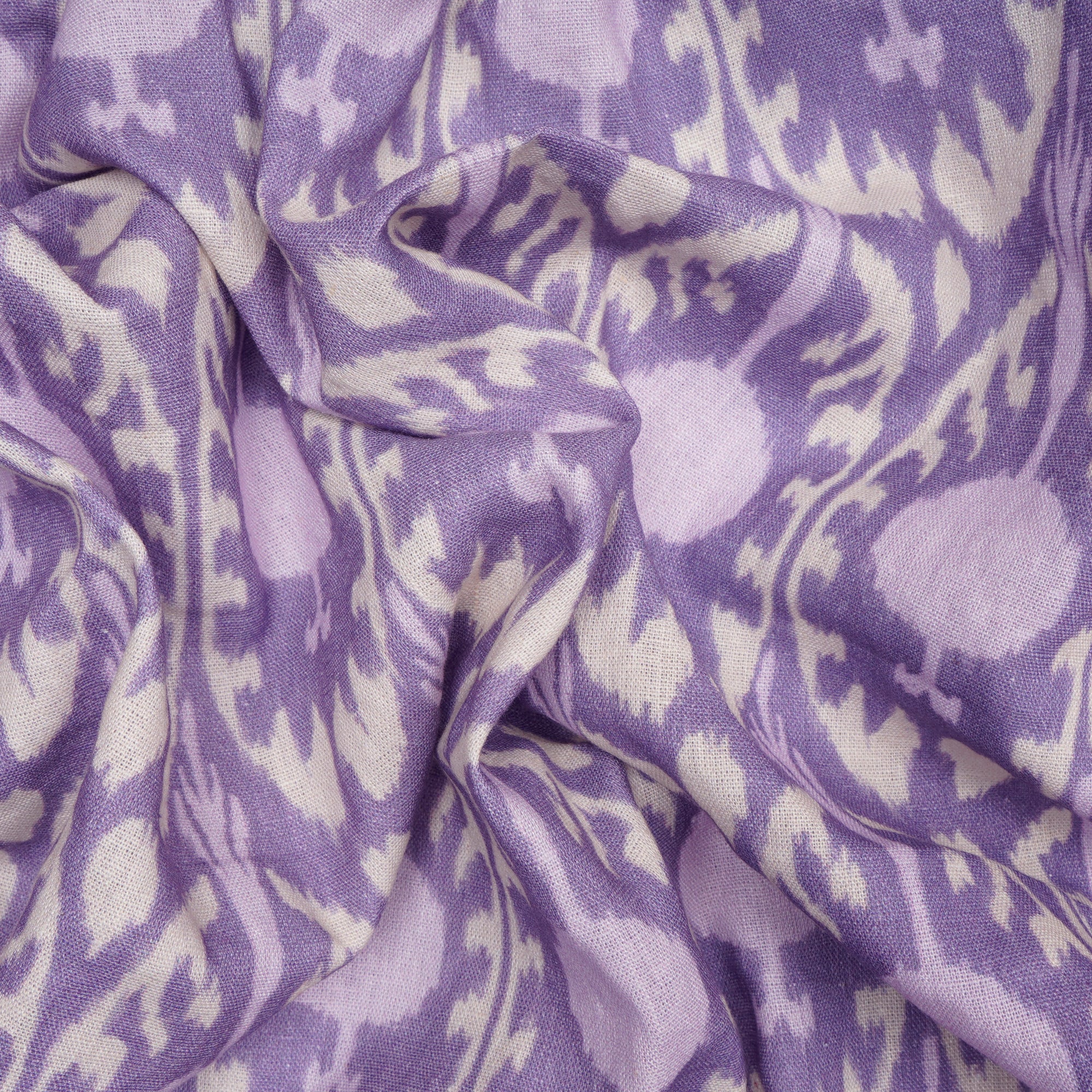 Lavender Ikat Pattern Digital Print Fancy Linen Fabric
