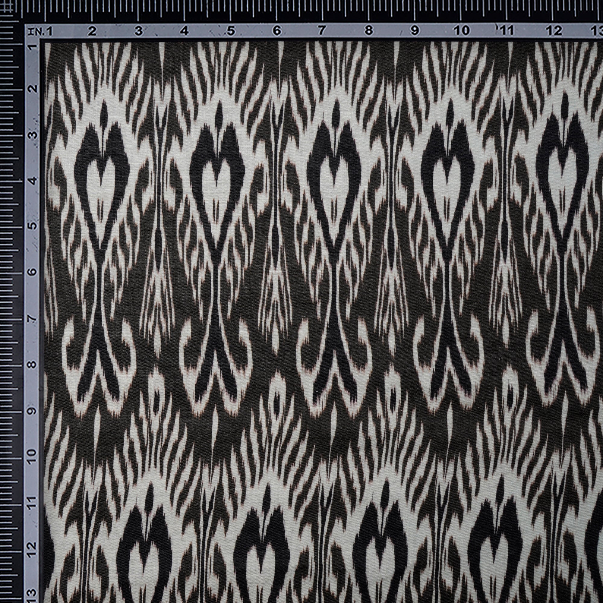 Beetle Ikat Pattern Digital Print Fancy Linen Fabric