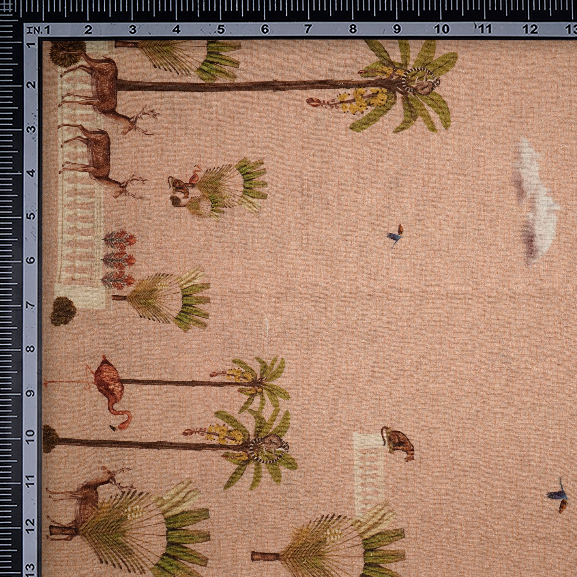 Toast Tropical Pattern Digital Print Matka Silk Fabric