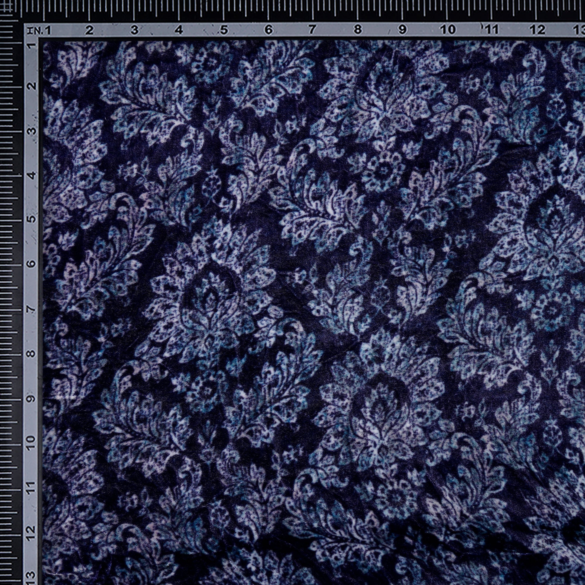 Voilet Floral Pattern Digital Print Silk Velvet Fabric