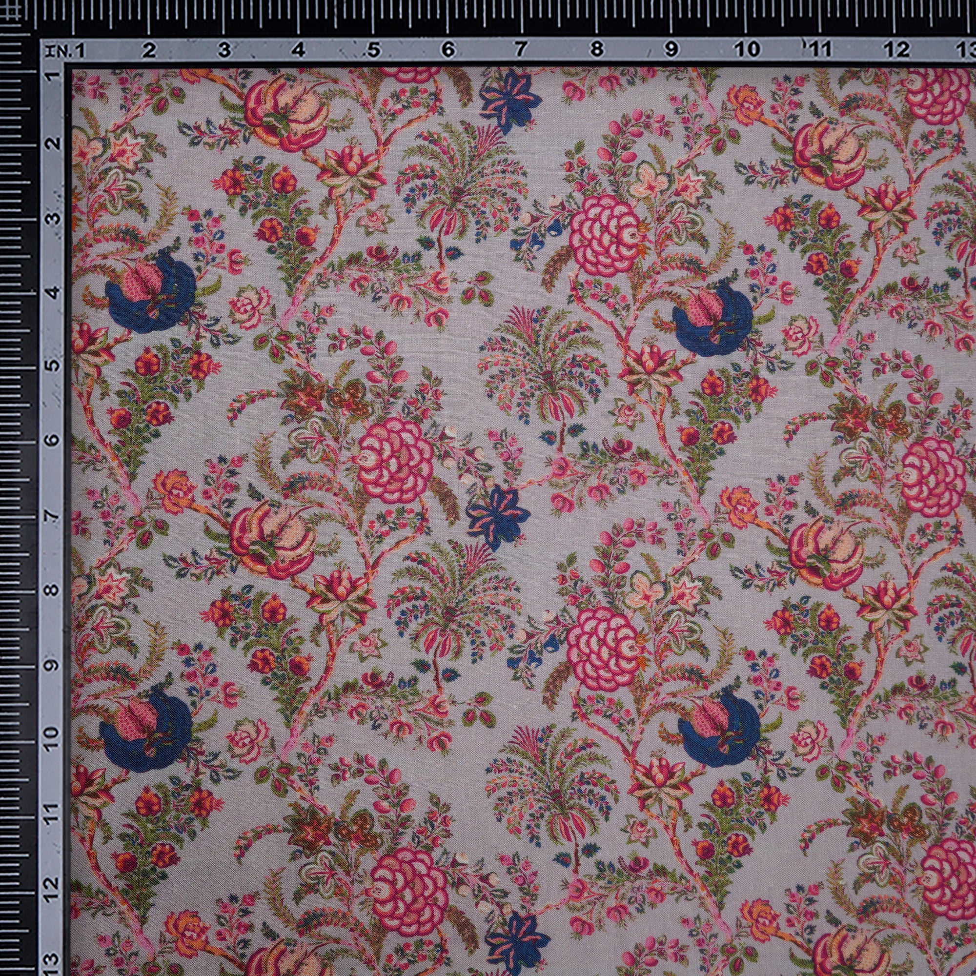 Lavender Floral Pattern Digital Print Linen 60 Lee Fabric