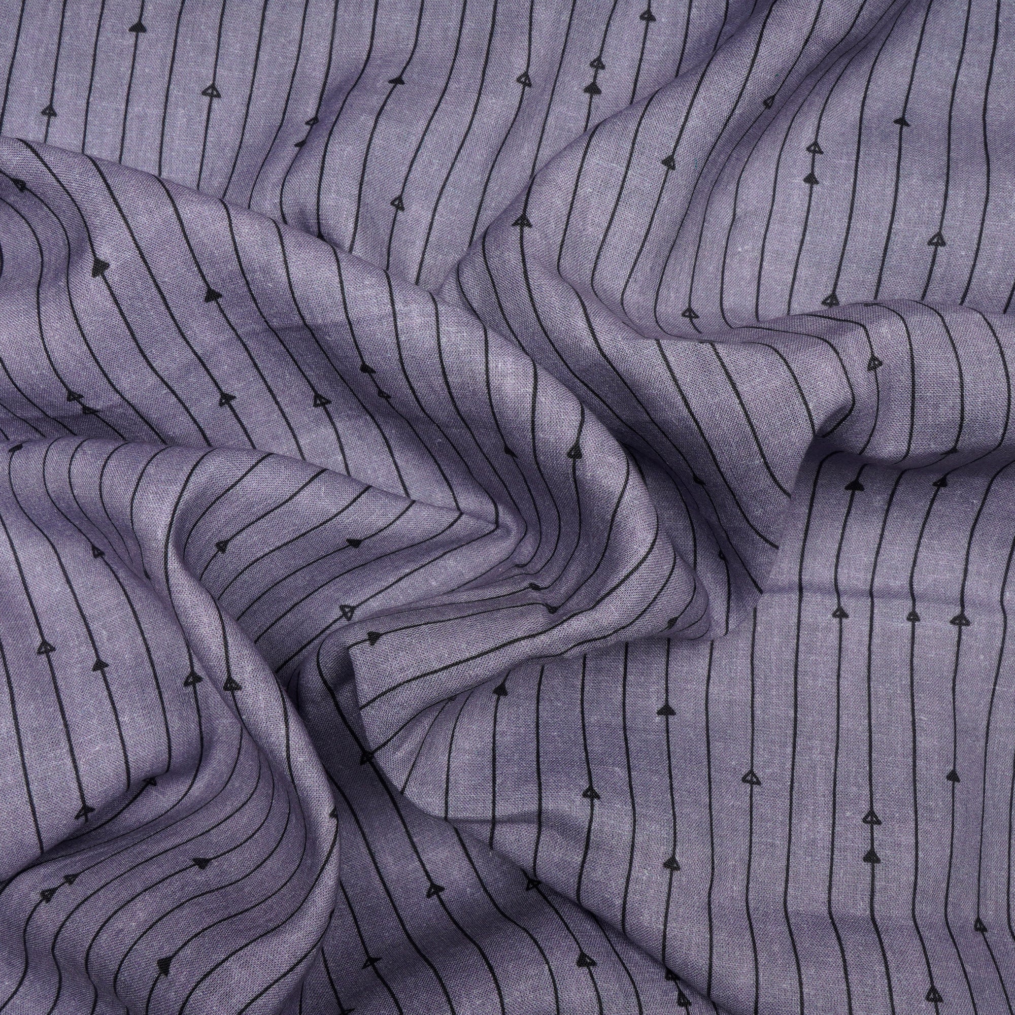 Grey All Over Pattern Digital Print Linen Fabric