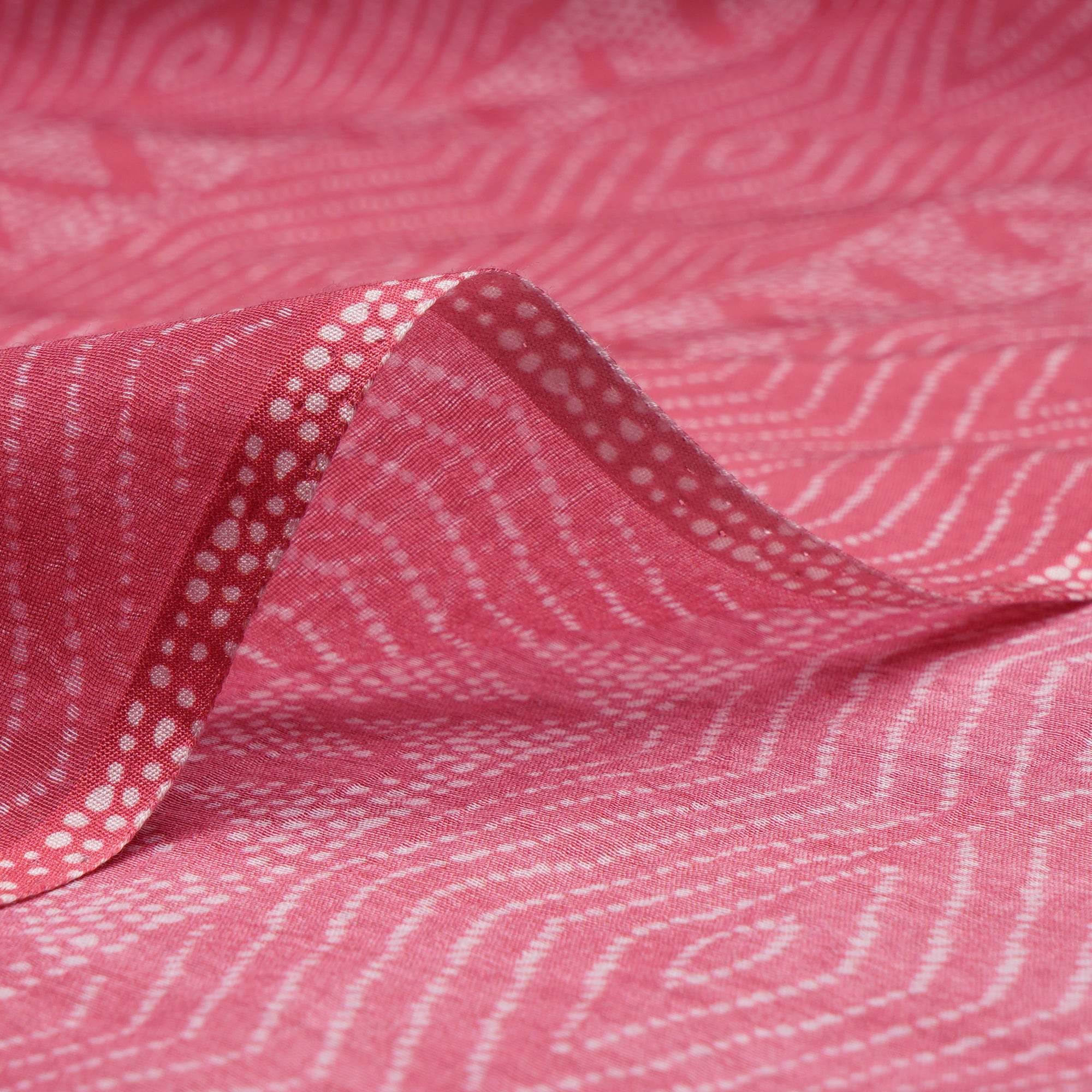Pink All Over Pattern Digital Print Fine Chanderi Fabric