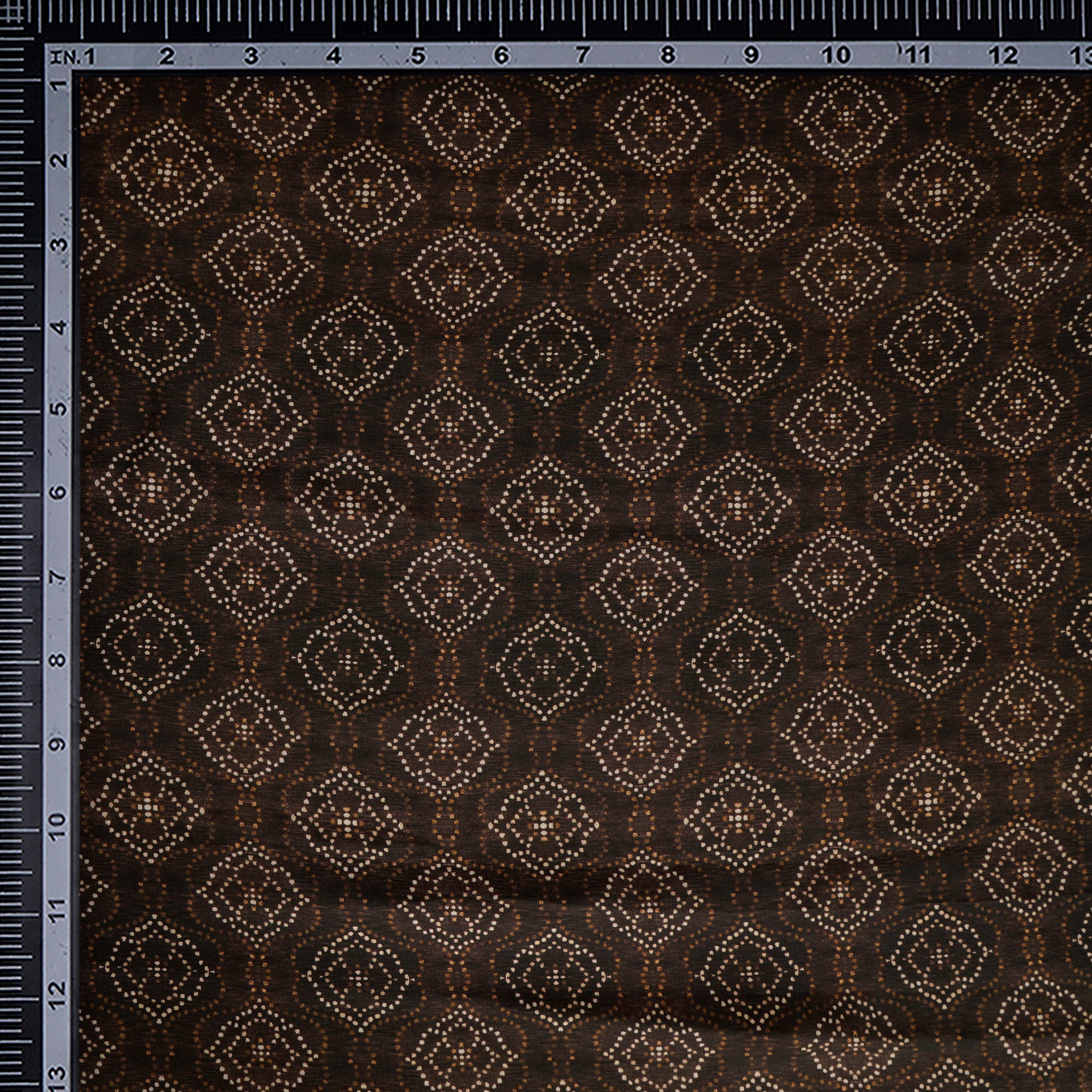Brown-Black Color Digital Printed Bemberg Crepe Fabric
