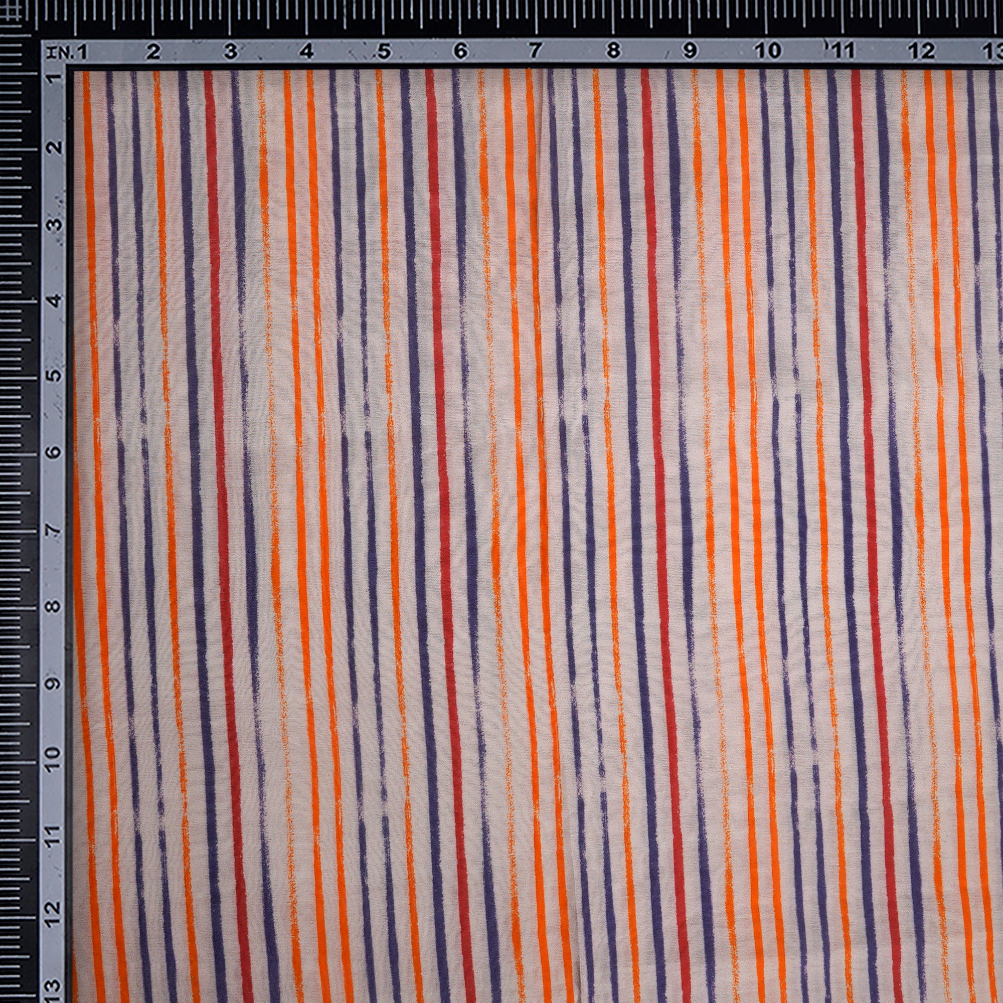 Multi Color Stripe Pattern Digital Print Chanderi Fabric