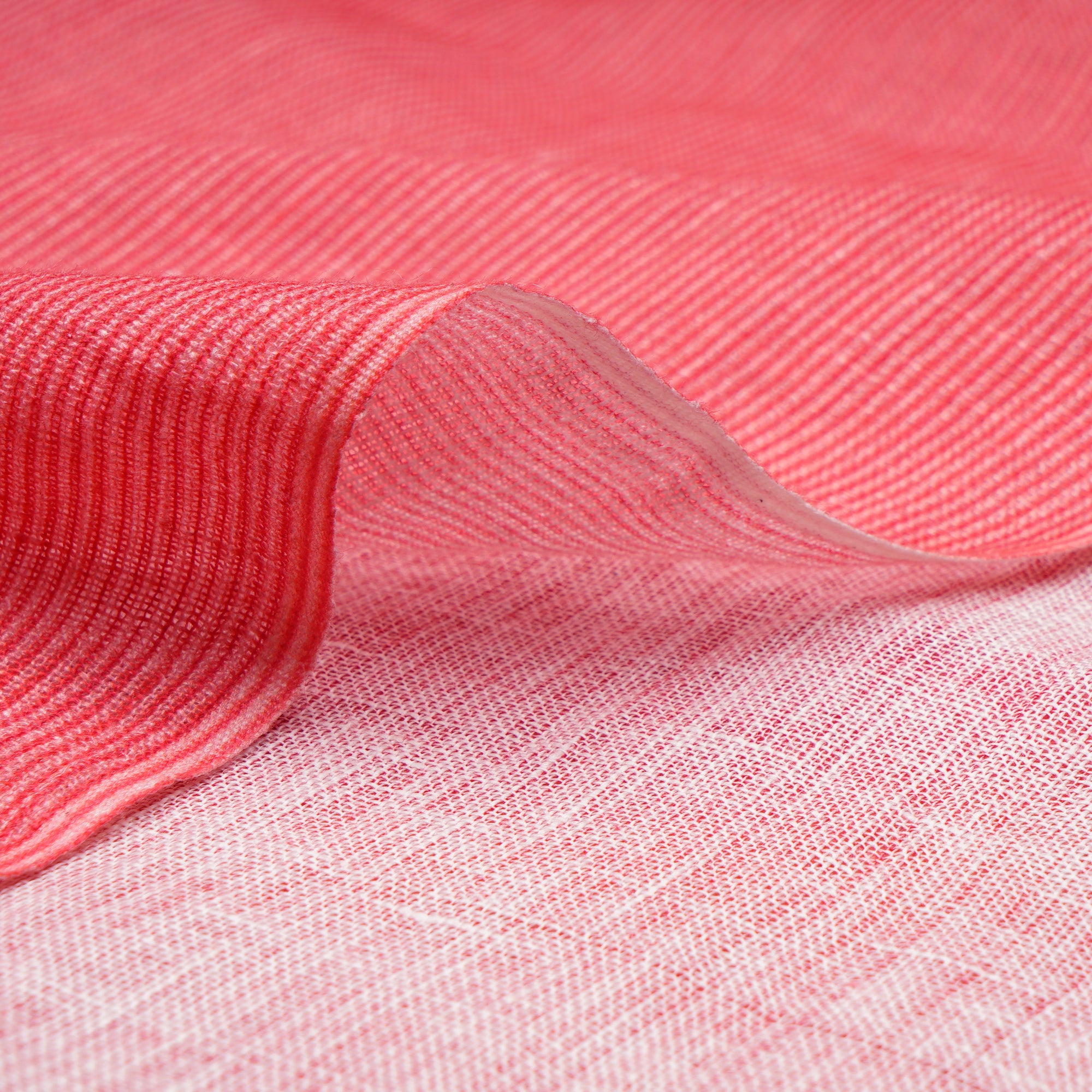 Red Stripe Pattern Digital Print Gauge Linen Fabric