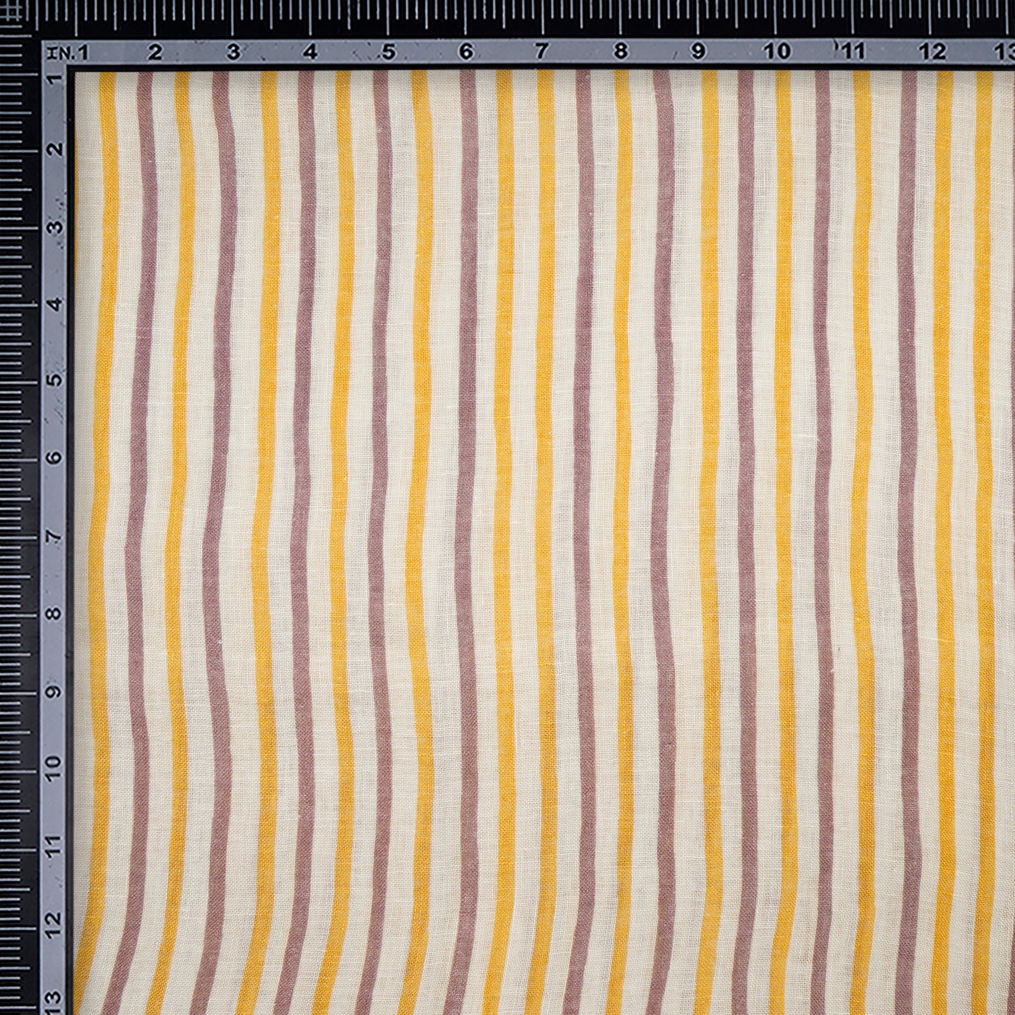 Multi Color Stripe Pattern Digital Print Gauge Linen Fabric