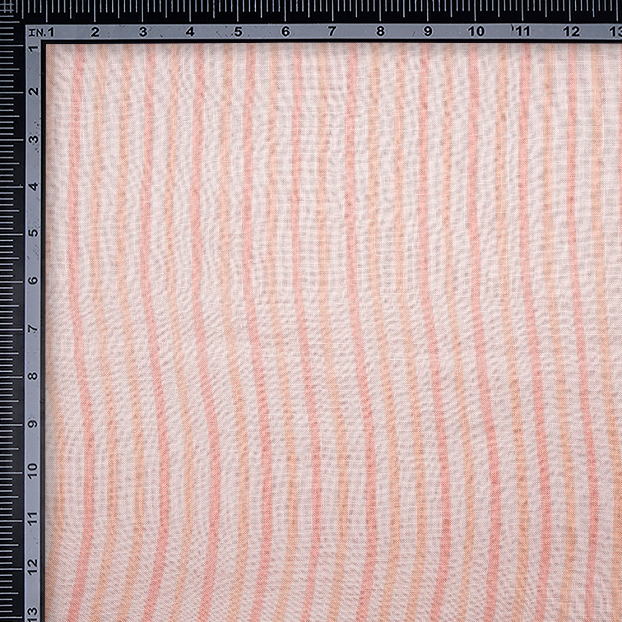 Baby Pink Stripe Pattern Digital Print Gauge Linen Fabric