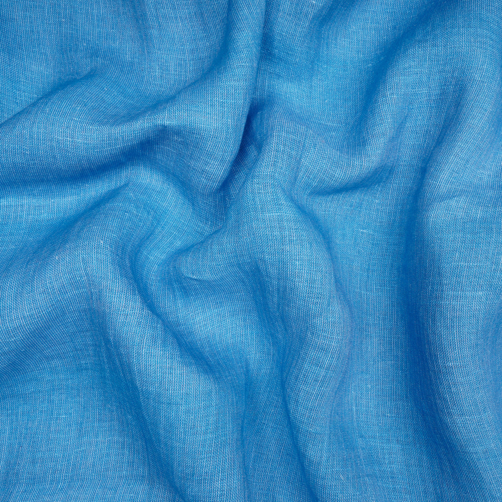 Norse Blue Plain Digital Print Gauge Linen Fabric