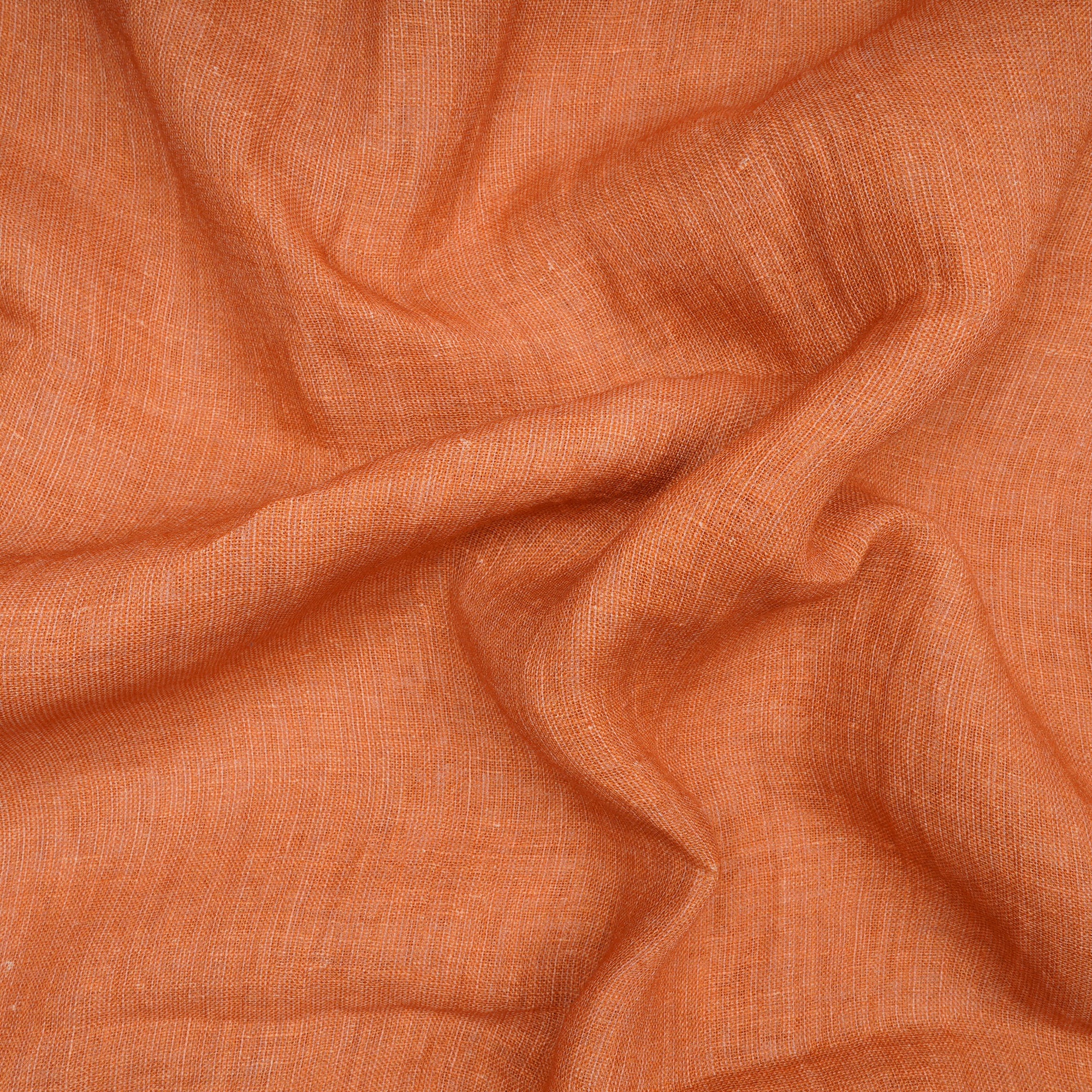 Orange Plain Digital Print Gauge Linen Fabric