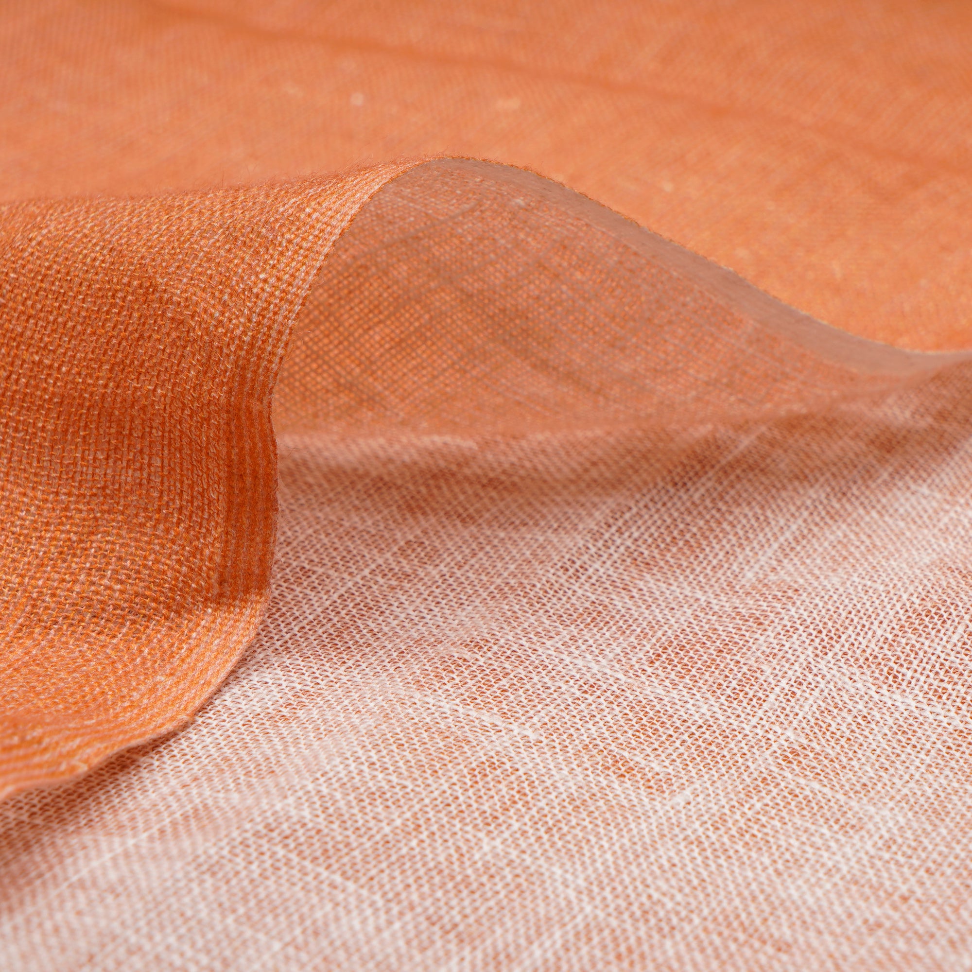 Orange Plain Digital Print Gauge Linen Fabric