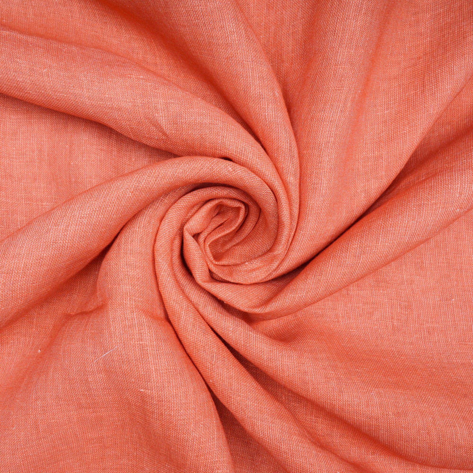 Peach Plain Digital Print Gauge Linen Fabric