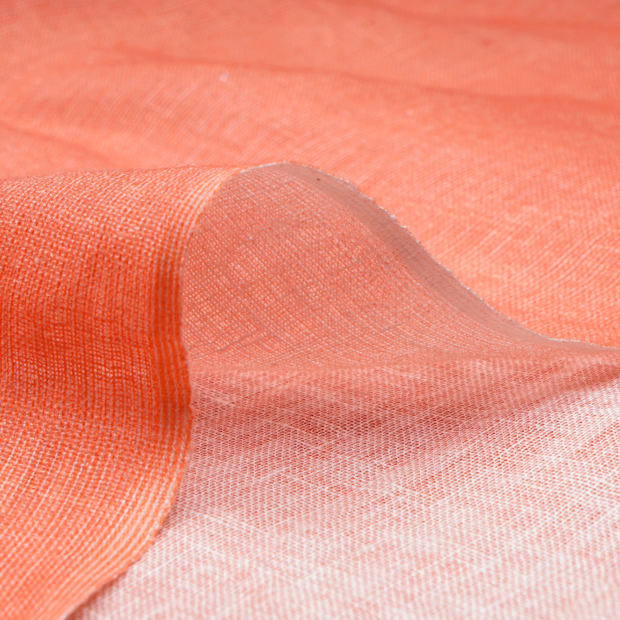 Peach Plain Digital Print Gauge Linen Fabric