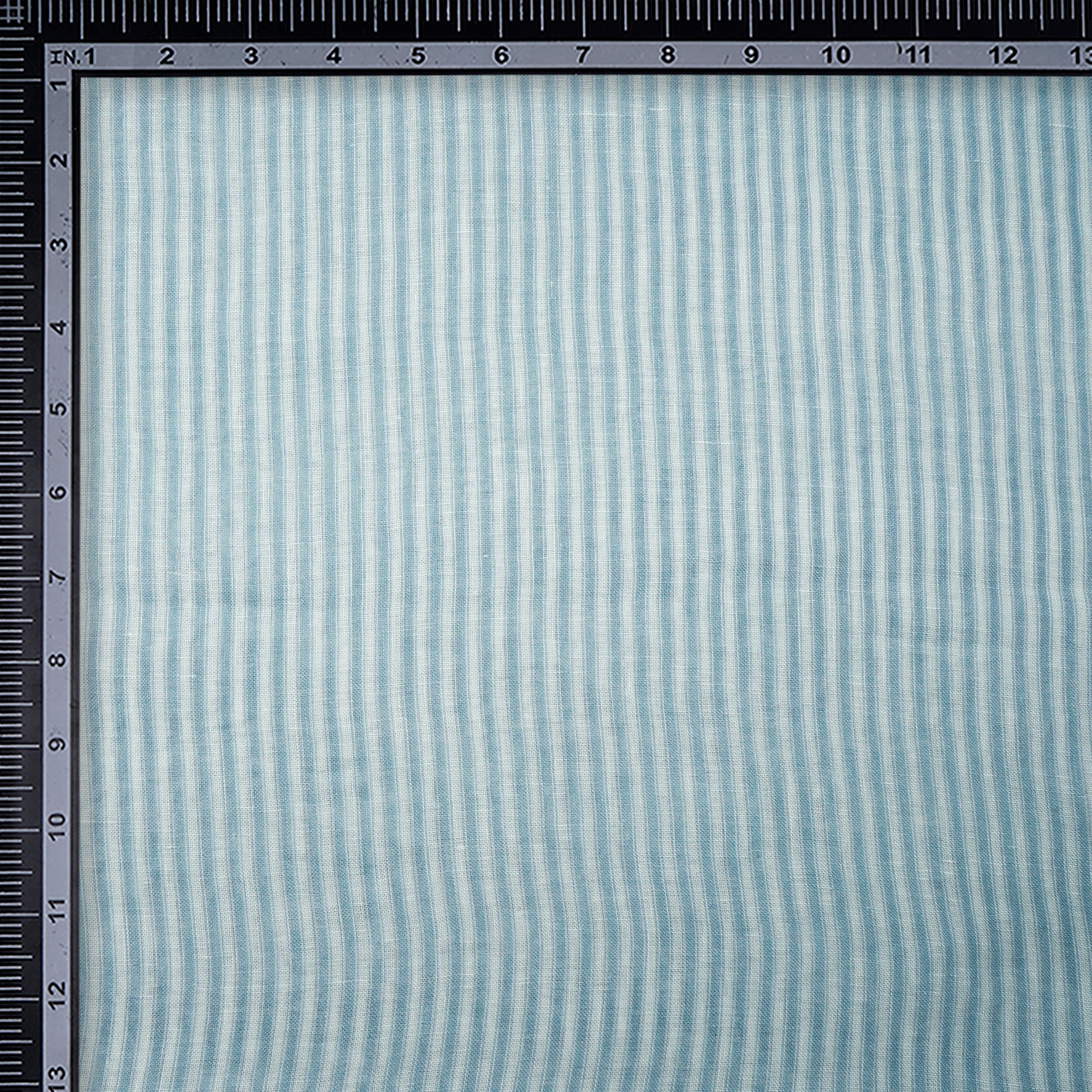 Cabana Blue Stripe Pattern Digital Print Gauge Linen Fabric