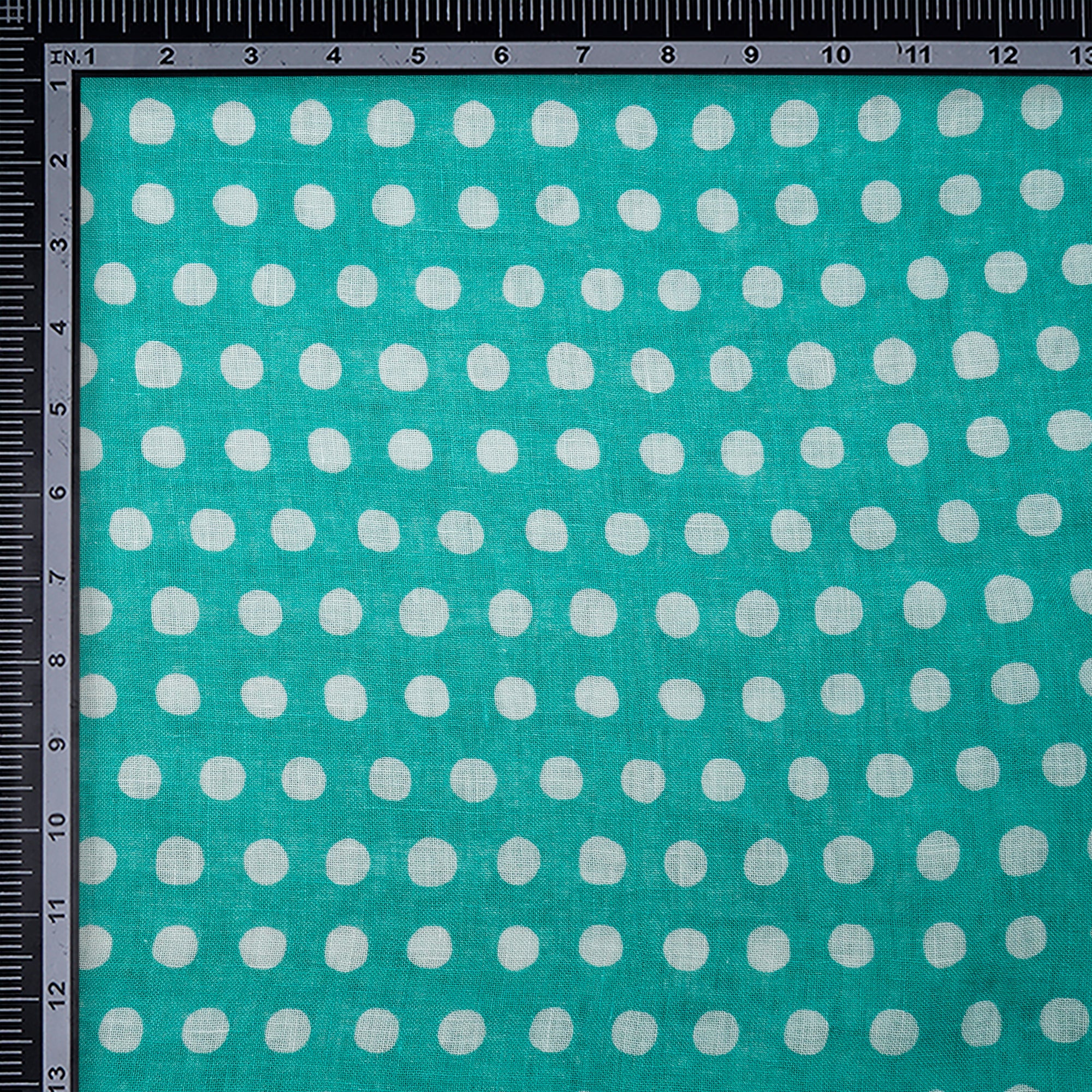 Water Garden Polka Dot Pattern Digital Print Gauge Linen Fabric