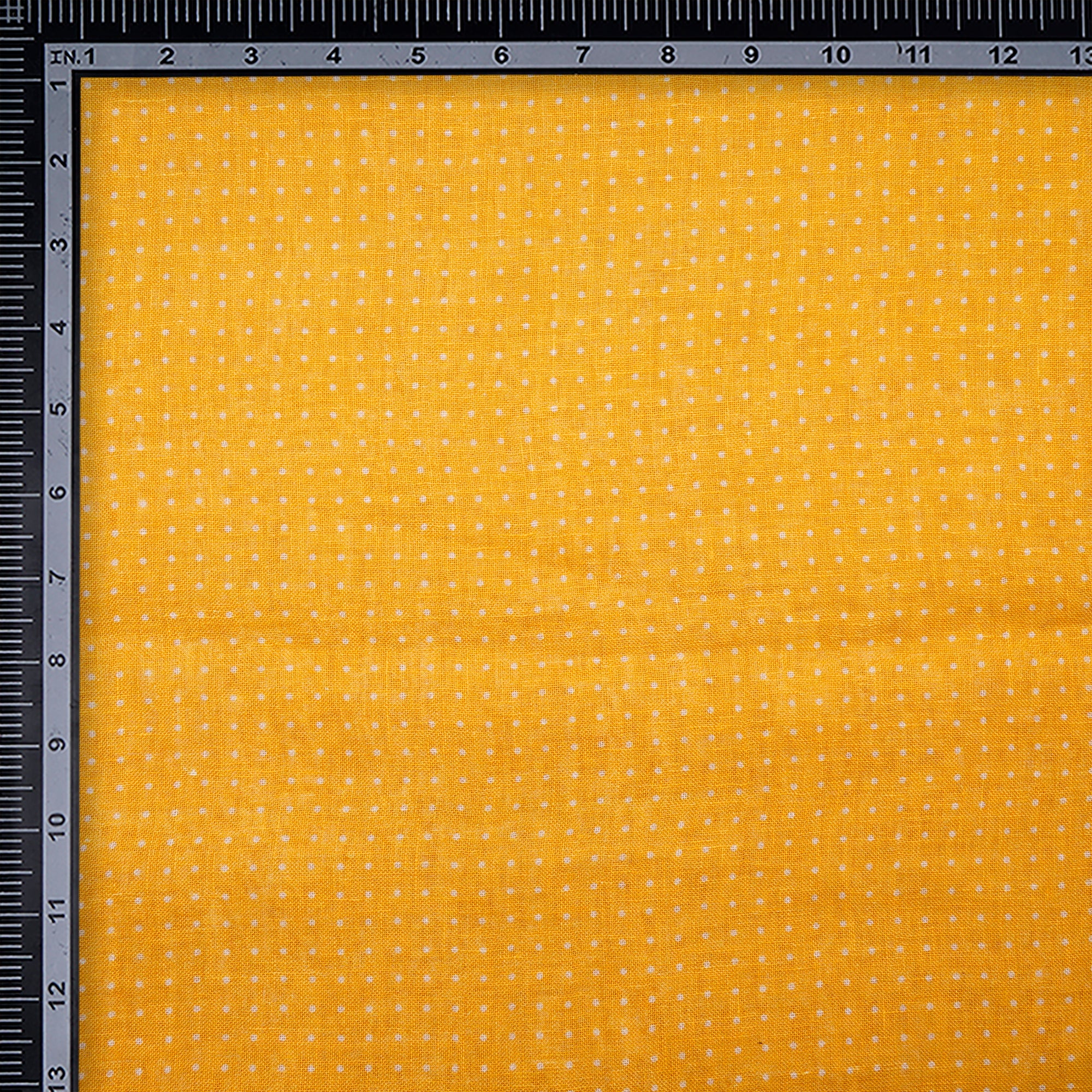 Amber Yellow All Over Pattern Digital Print Gauge Linen Fabric