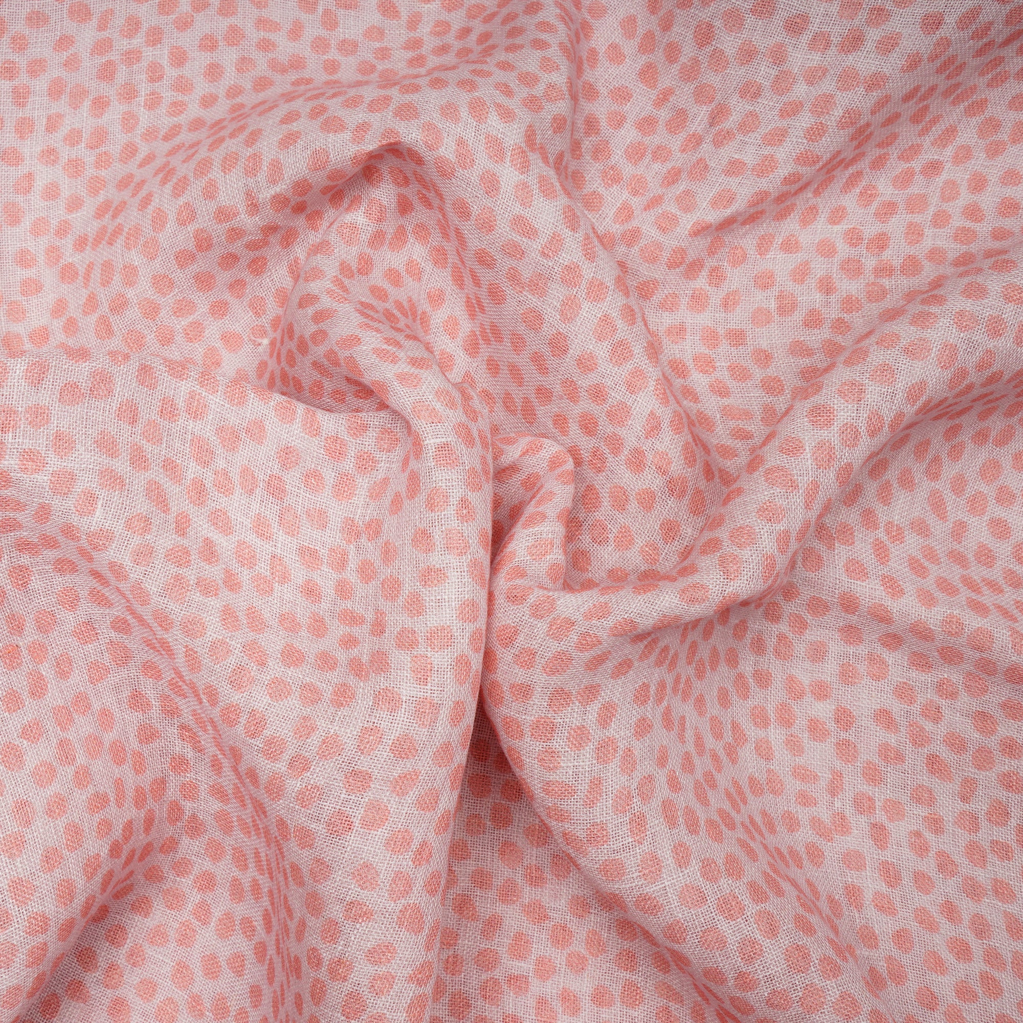 Impatiens Pink All Over Pattern Digital Print Gauge Linen Fabric