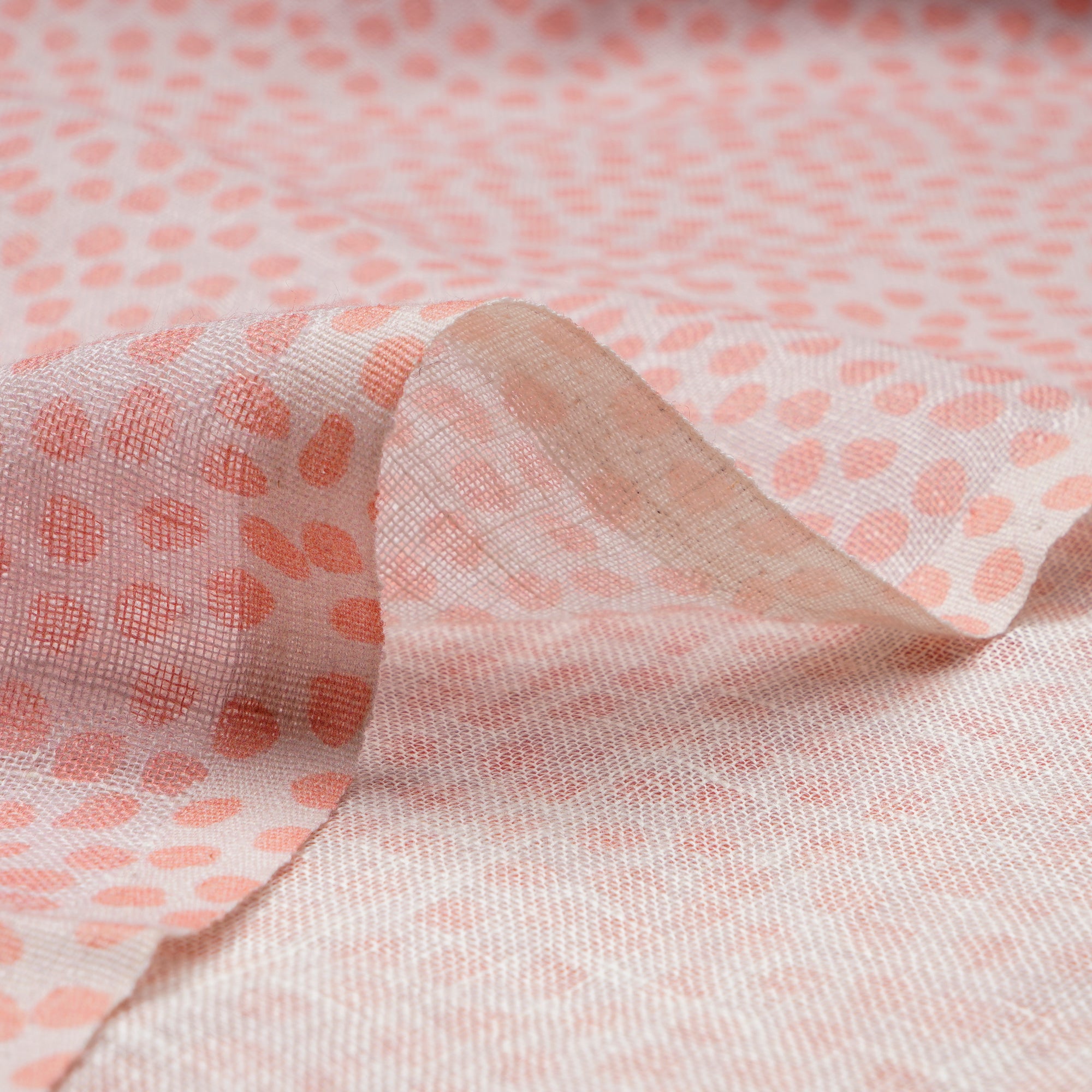 Impatiens Pink All Over Pattern Digital Print Gauge Linen Fabric