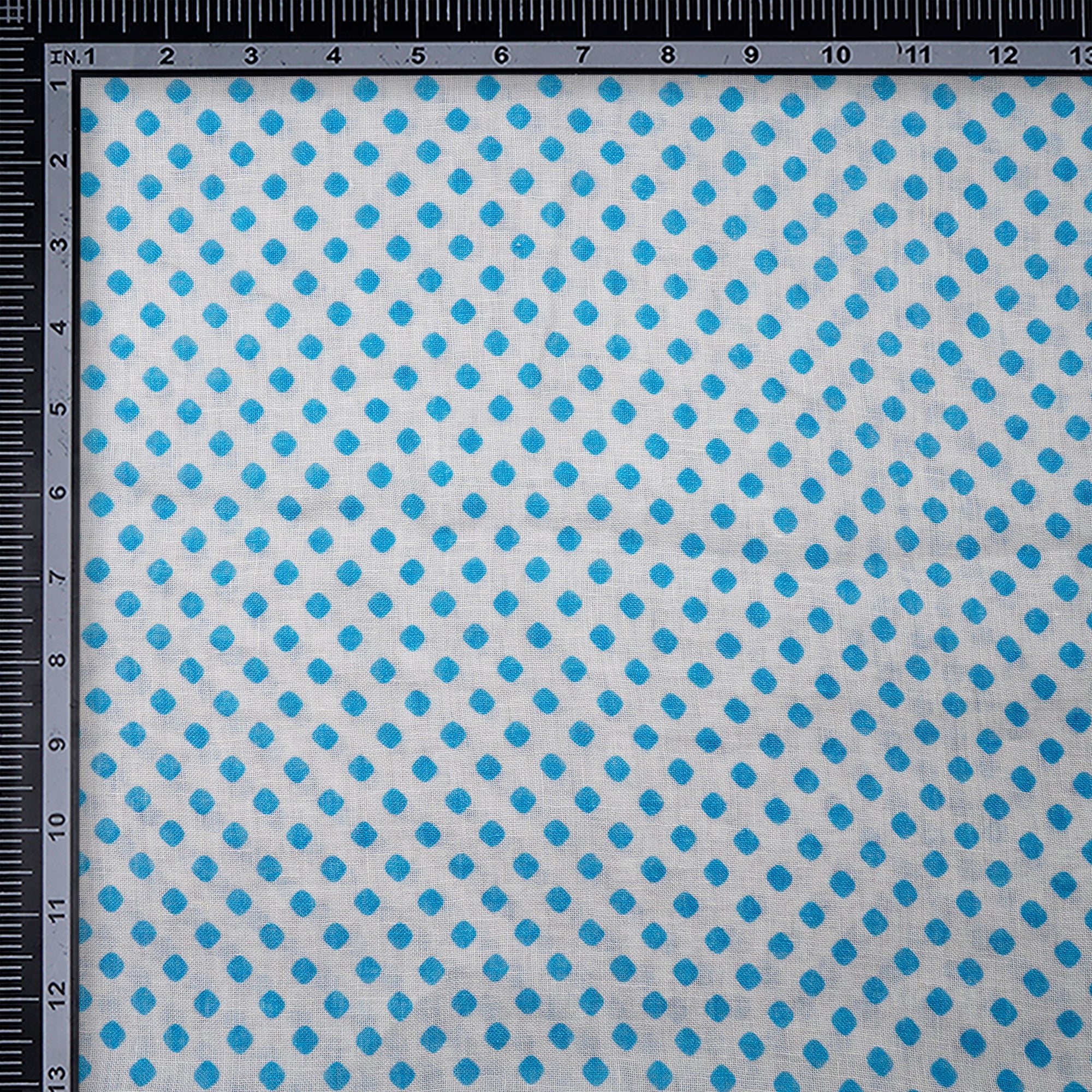 Sky Blue All Over Pattern Digital Print Gauge Linen Fabric