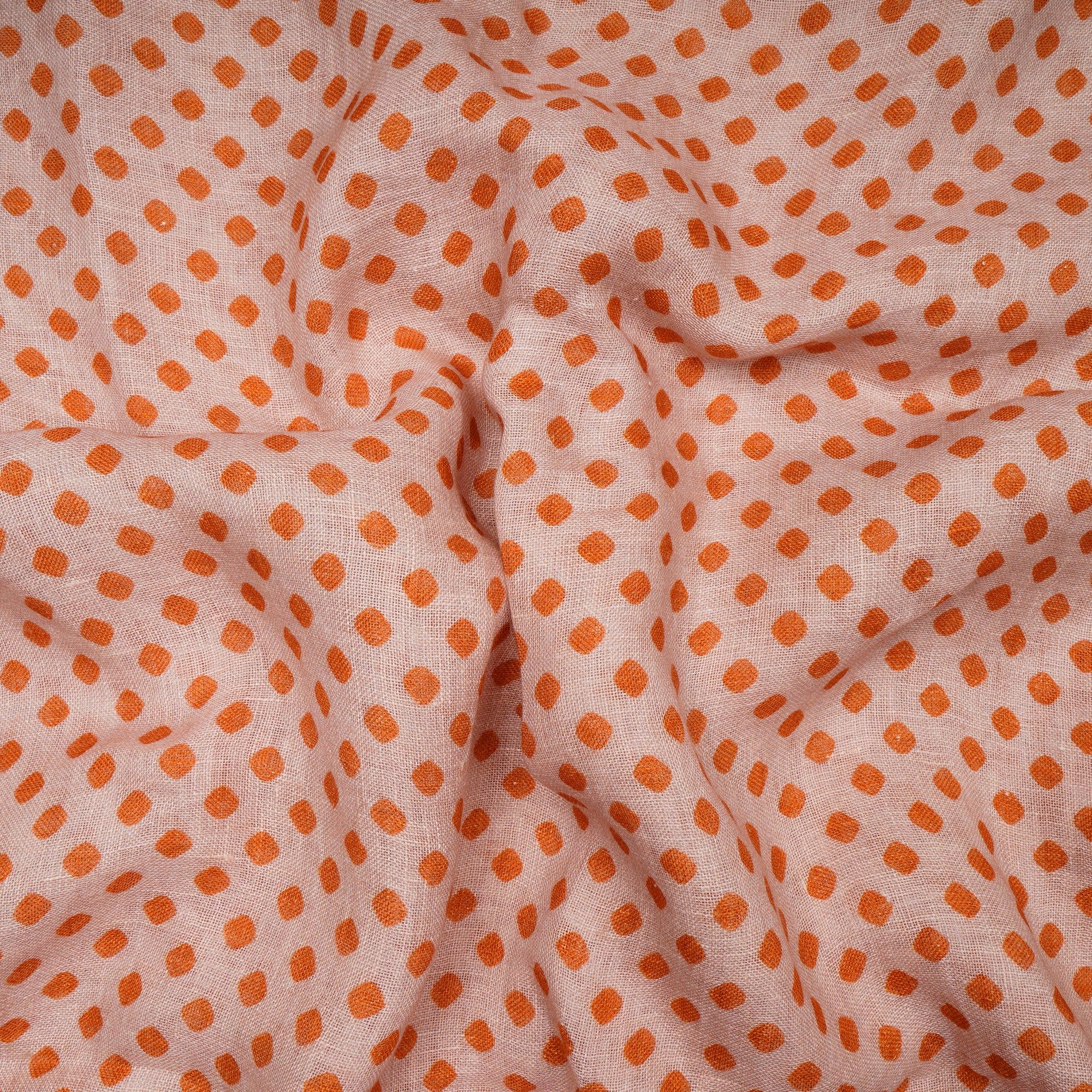 Orange All Over Pattern Digital Print Gauge Linen Fabric