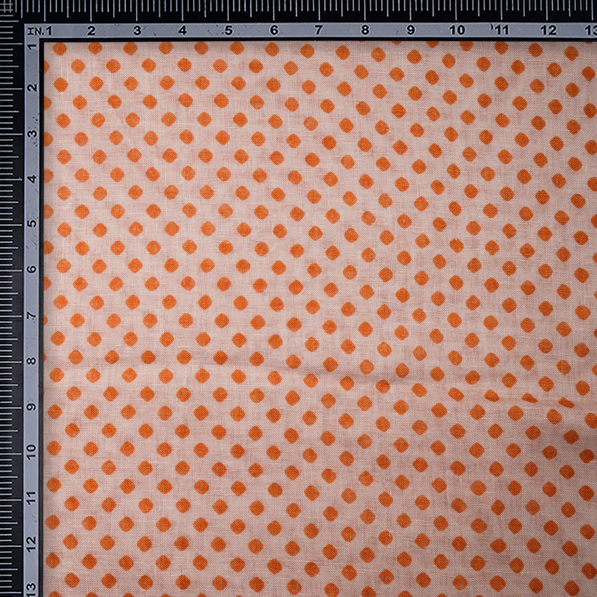 Orange All Over Pattern Digital Print Gauge Linen Fabric