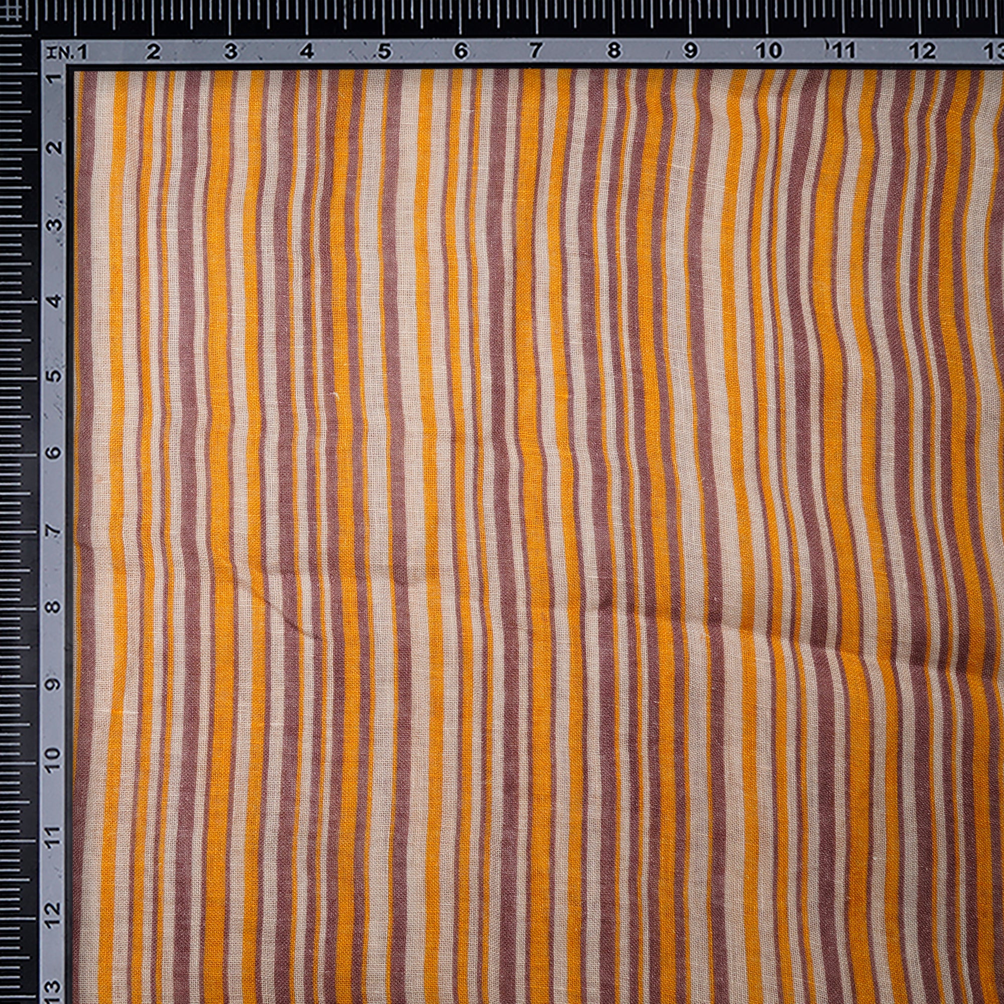 Multi Color Stripe Pattern Digital Print Gauge Linen Fabric