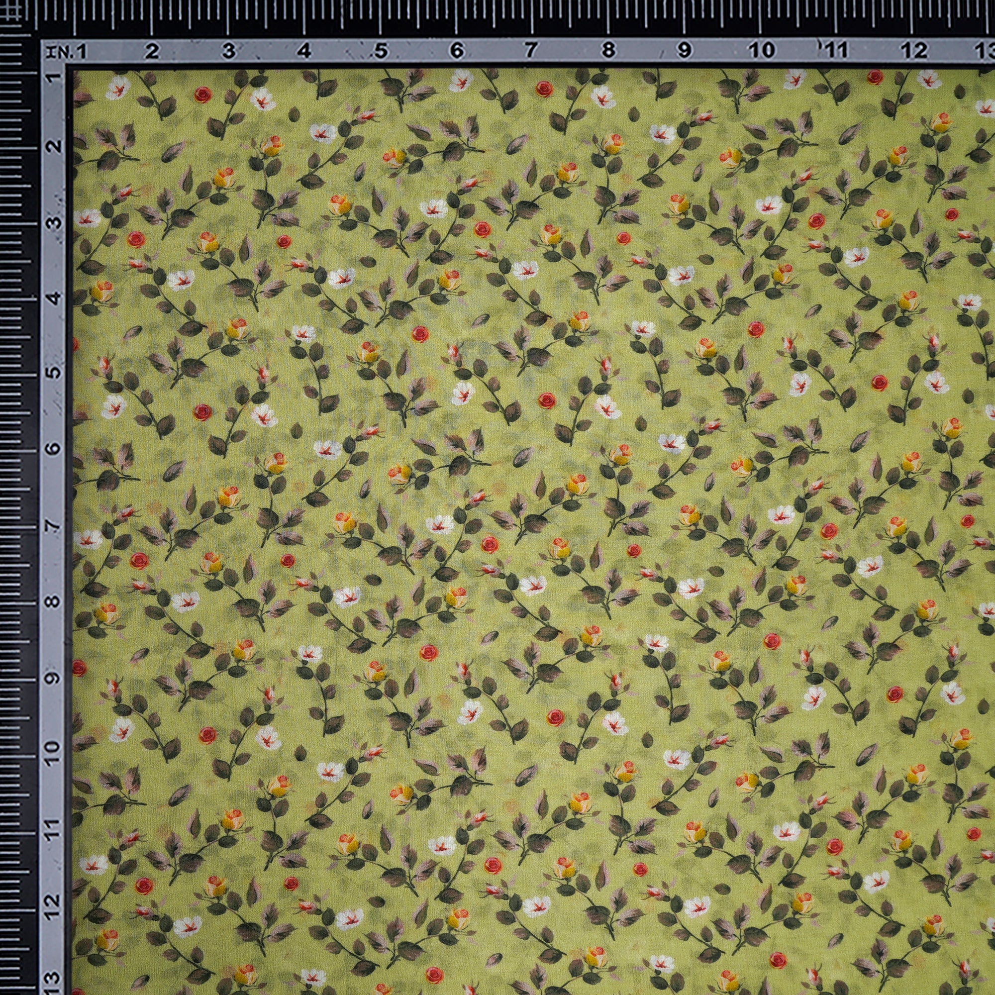 Lettuce Floral Pattern Digital Print Wrinkle Cotton Fabric