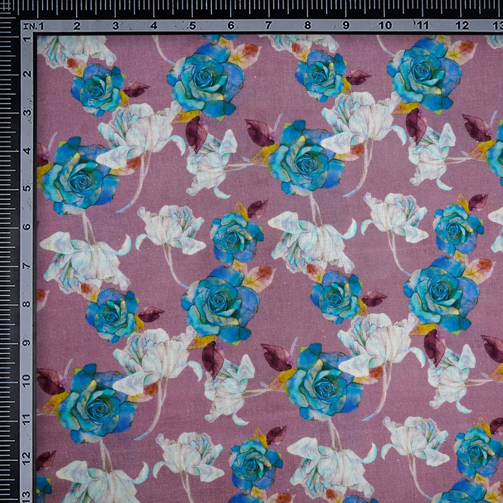 Mauve Mist Floral Pattern Digital Print Handwoven Muslin Cotton Fabric