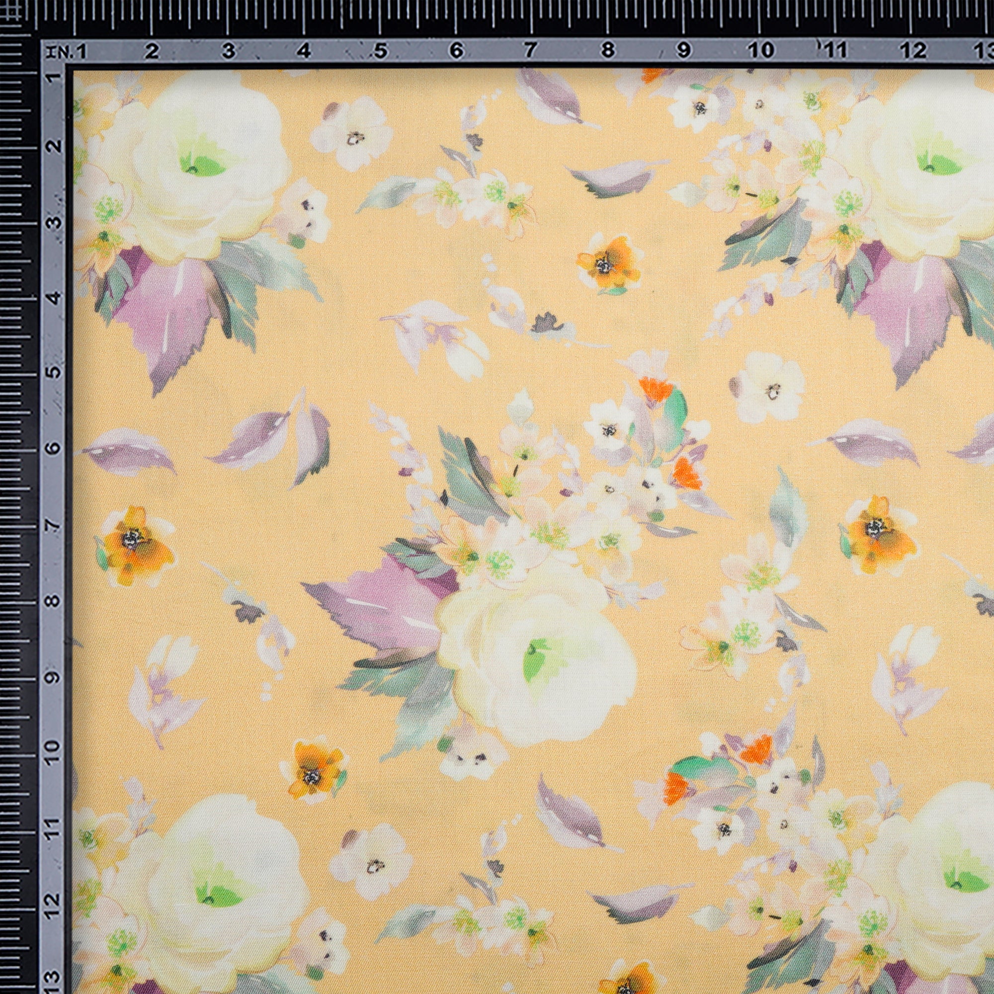 Sahara Sand Floral Pattern Digital Printed Tencel Modal Twill Fabric