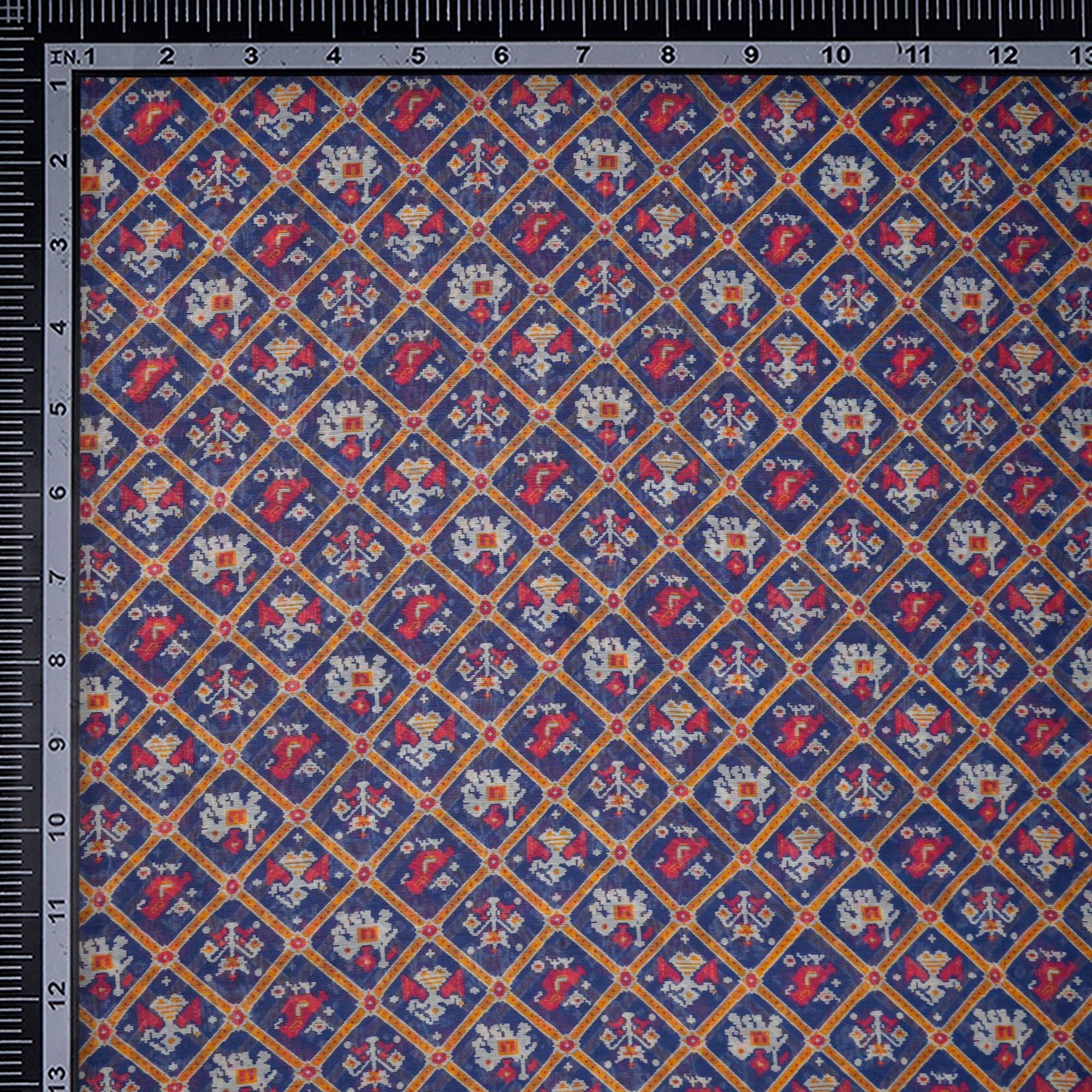 Multi Color Patola Pattern Digital Print Modal Maple Silk Fabric