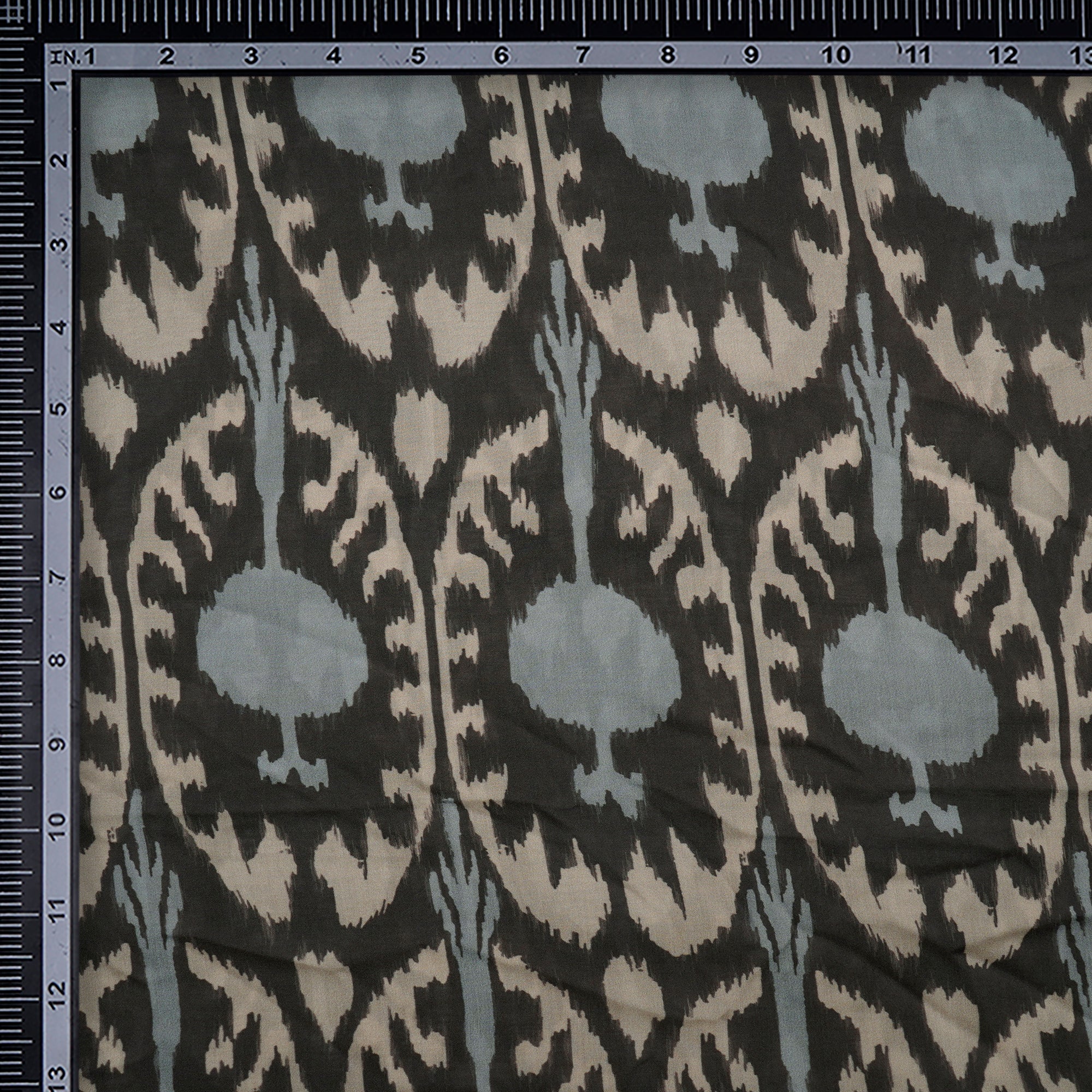 Multi Color Ikat Pattern Digital Printed Modal Fabric