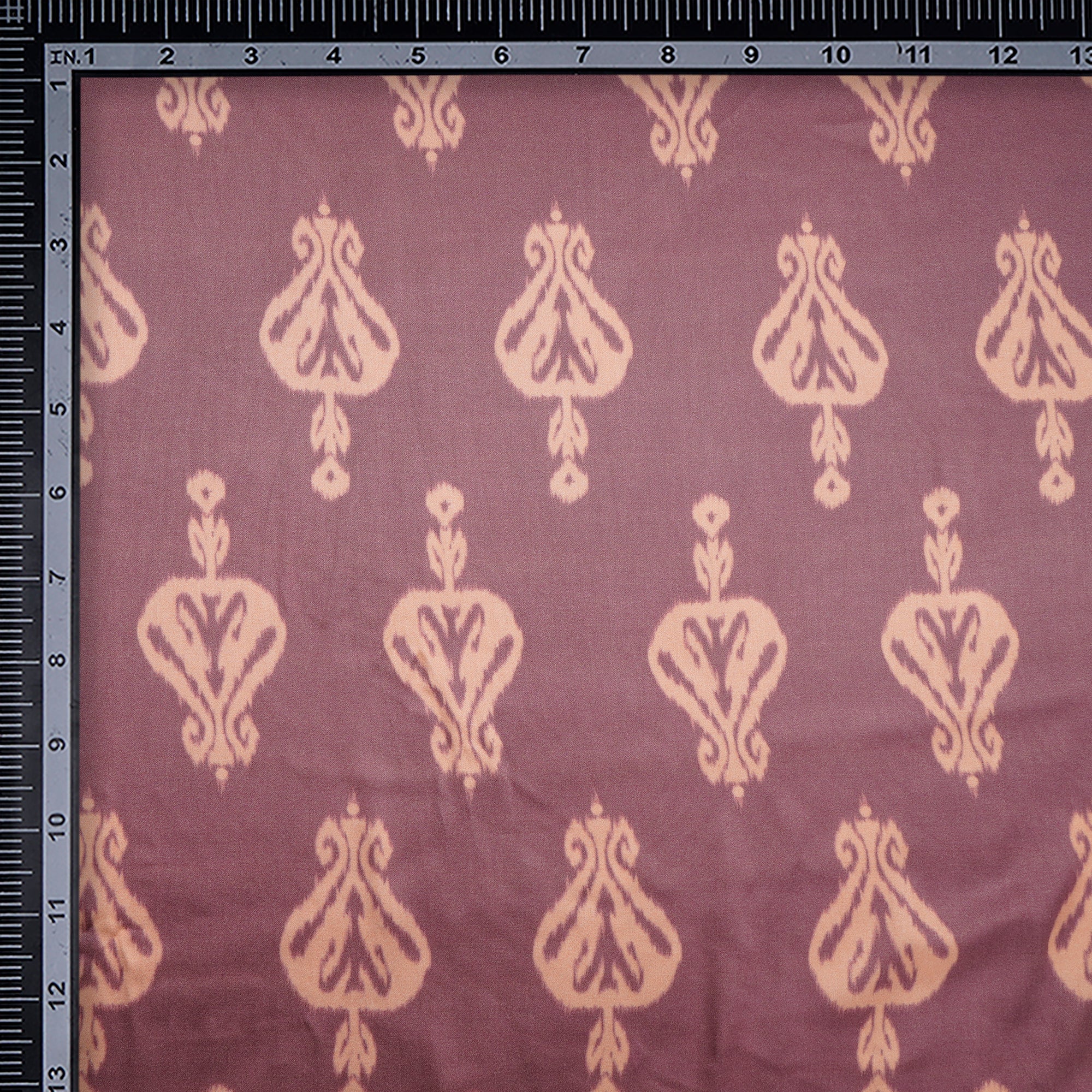 Toadstool Ikat Pattern Digital Print Viscose Modal Satin Fabric
