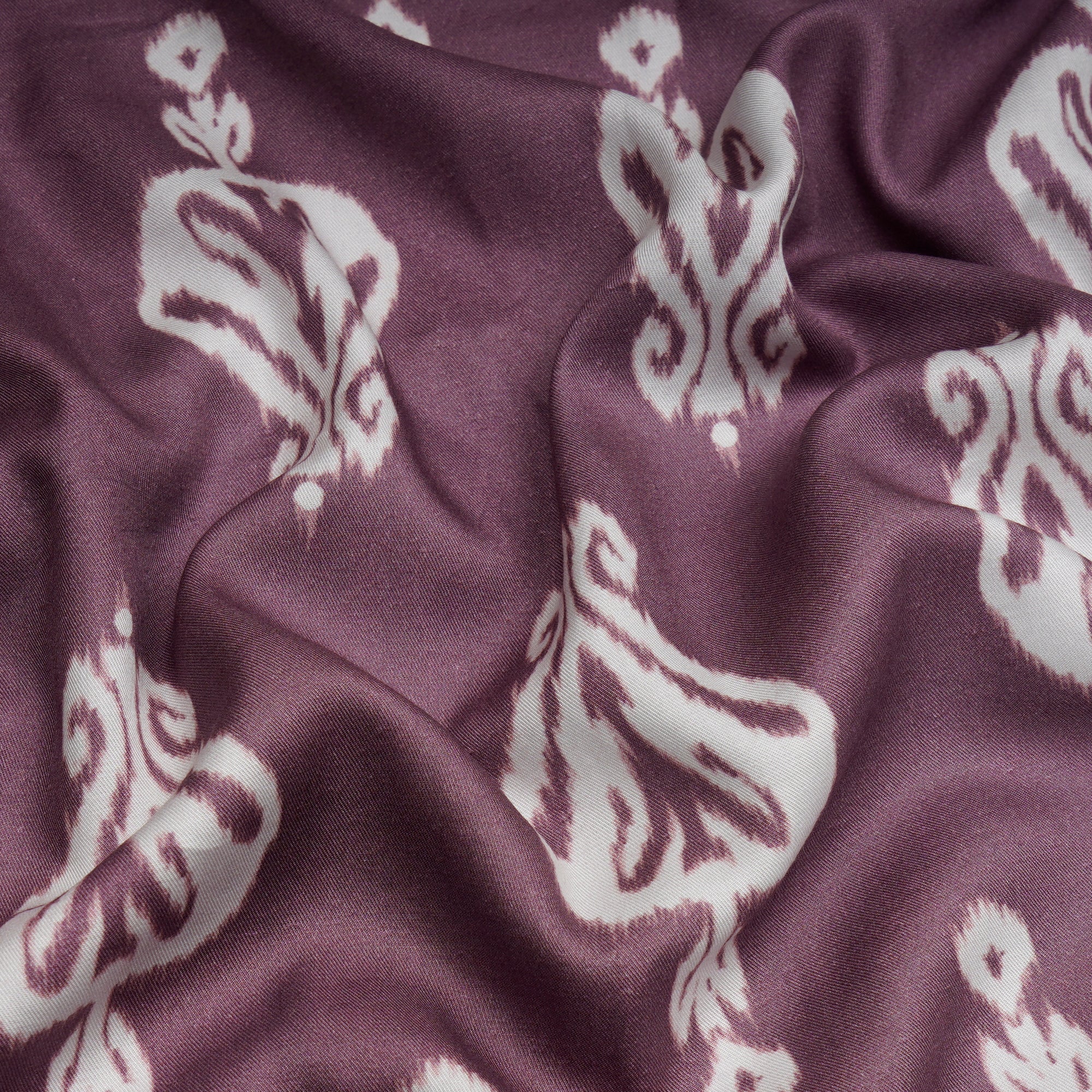 Grape Shake Ikat Pattern Digital Print Tencel Modal Twill Fabric
