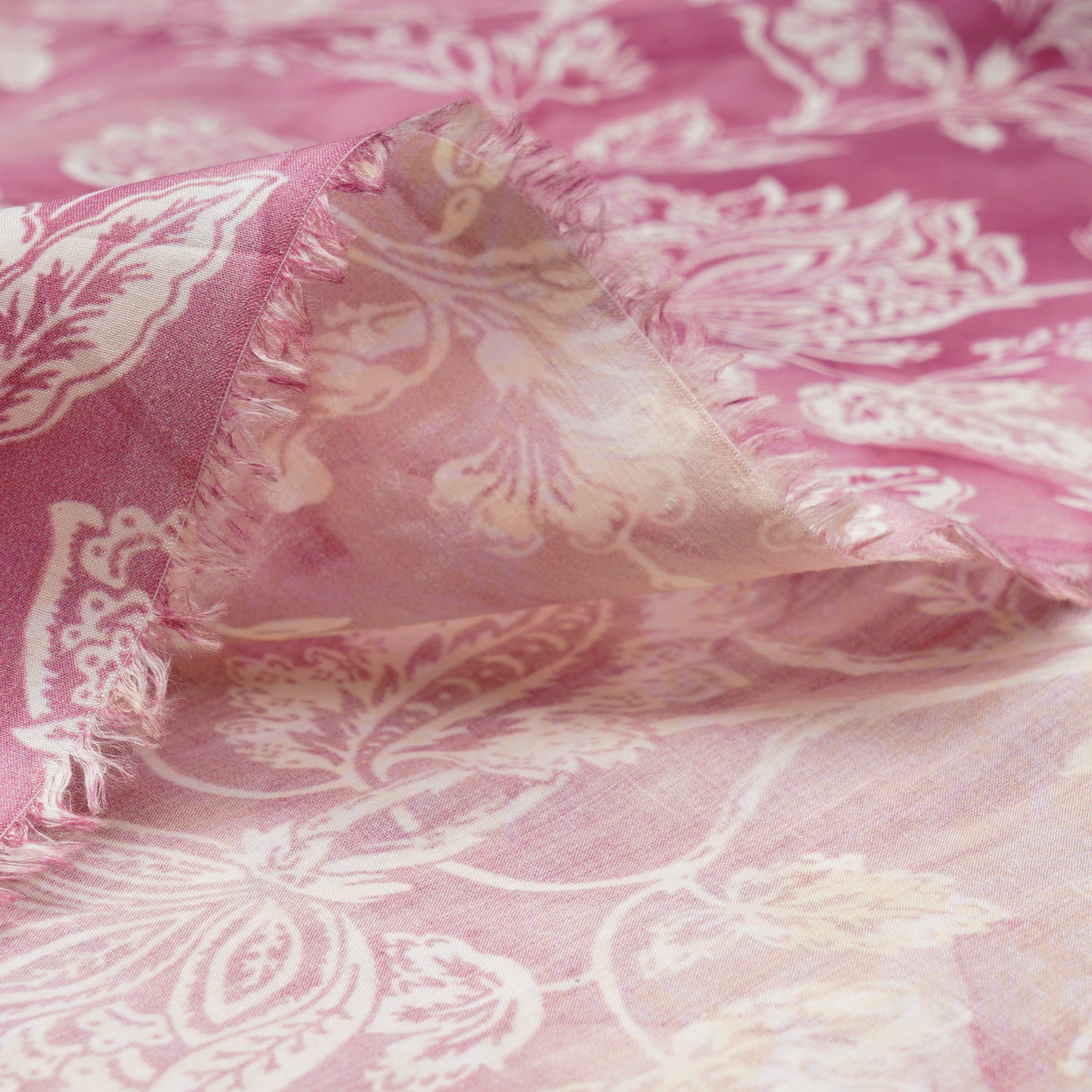 Pink Floral Pattern Digital Print Lawn Fabric