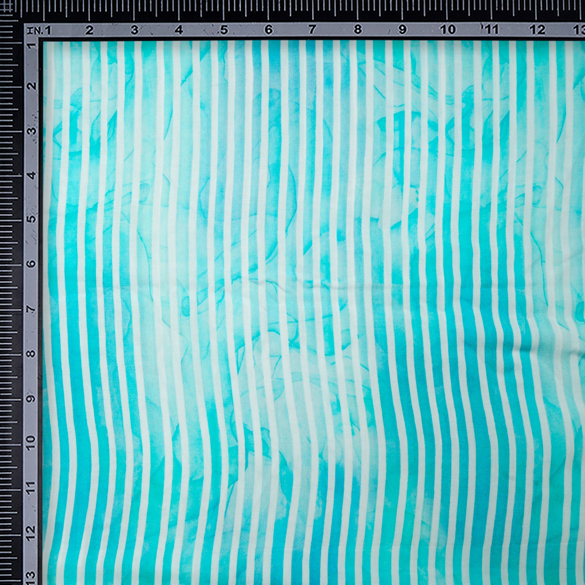 Sky Blue-White Stripe Pattern Digital Print Modal Fabric
